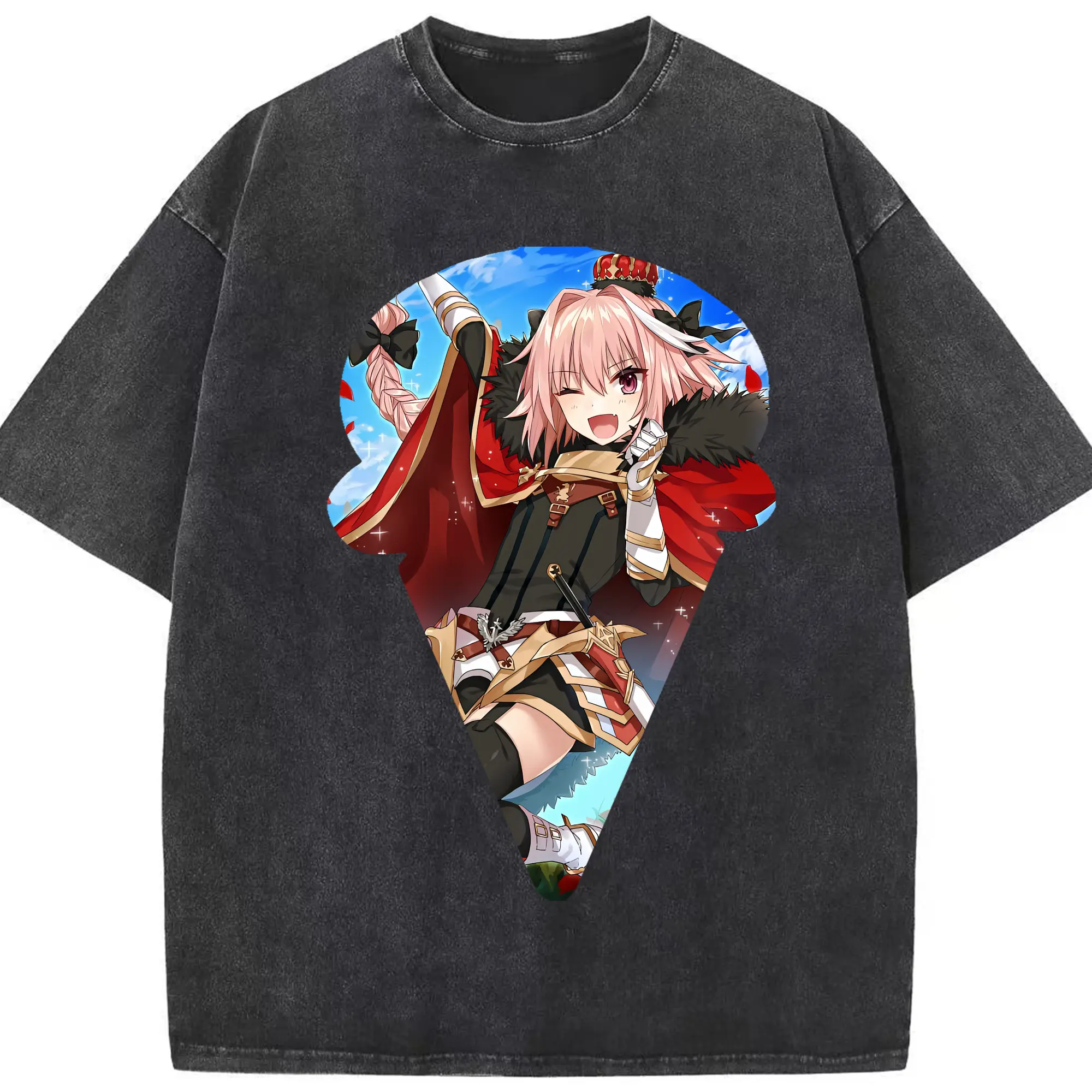 FGO グッズ,アストルフォ - 綿100％ ヴィンテージ風 半袖Tシャツ ・ フロントプリント ・ 柔らか肌触り ・ 通気性 快適 ・ スポーツ カジュアル 外出用