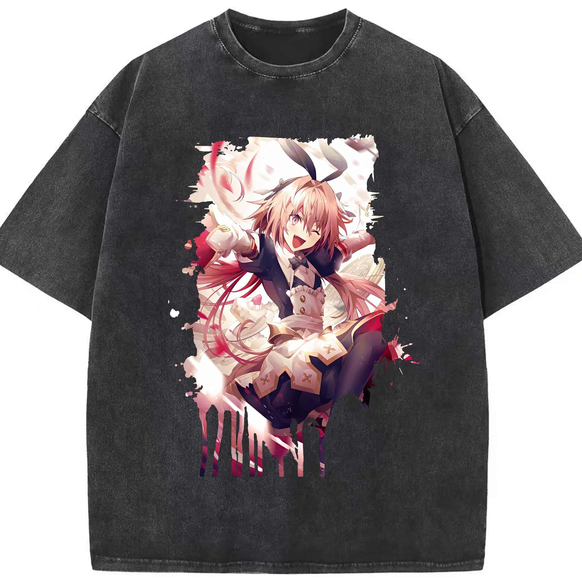 FGO グッズ,アストルフォ - 綿100％ ヴィンテージ風 半袖Tシャツ ・ フロントプリント ・ 柔らか肌触り ・ 通気性 快適 ・ スポーツ カジュアル 外出用
