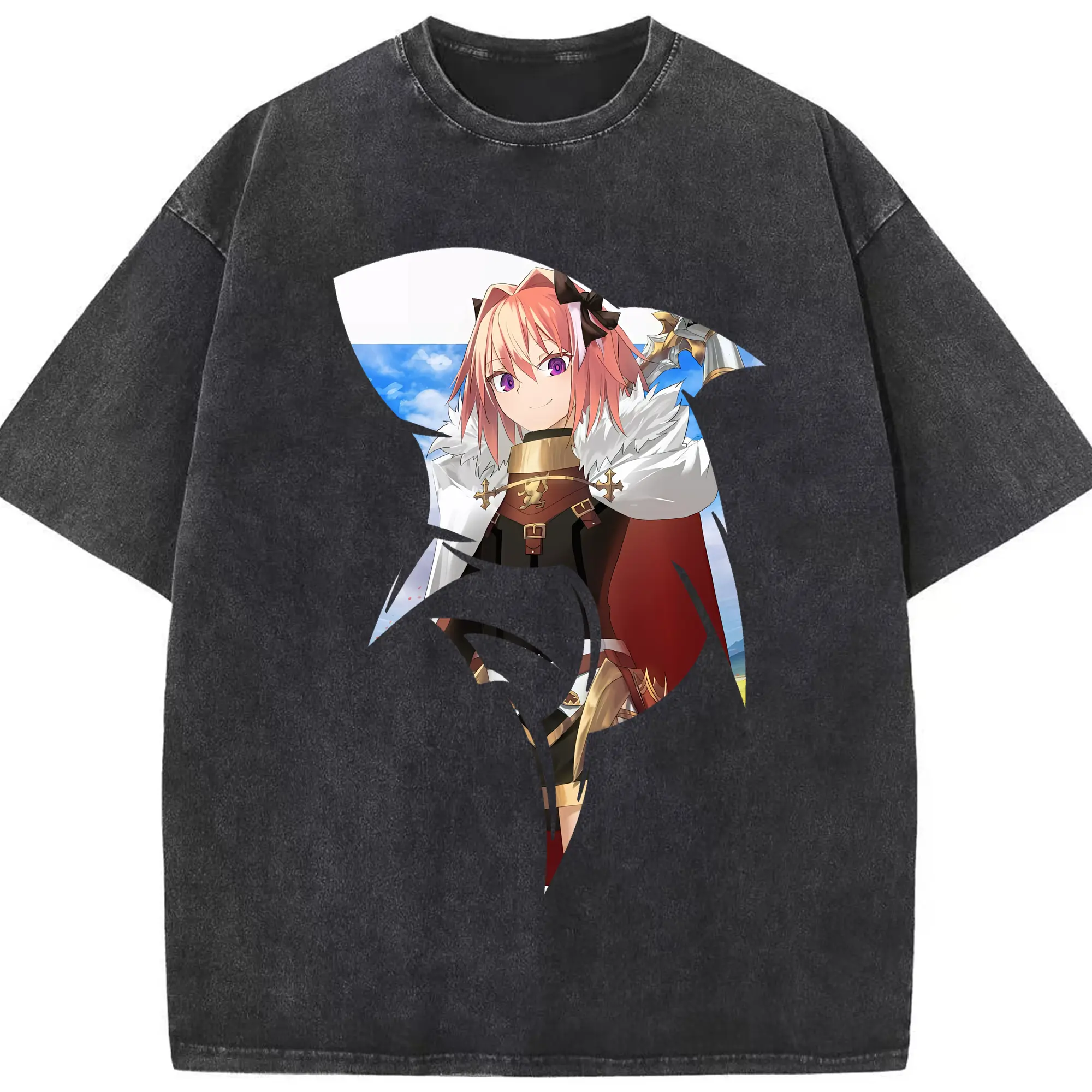 FGO グッズ,アストルフォ - 綿100％ ヴィンテージ風 半袖Tシャツ ・ フロントプリント ・ 柔らか肌触り ・ 通気性 快適 ・ スポーツ カジュアル 外出用
