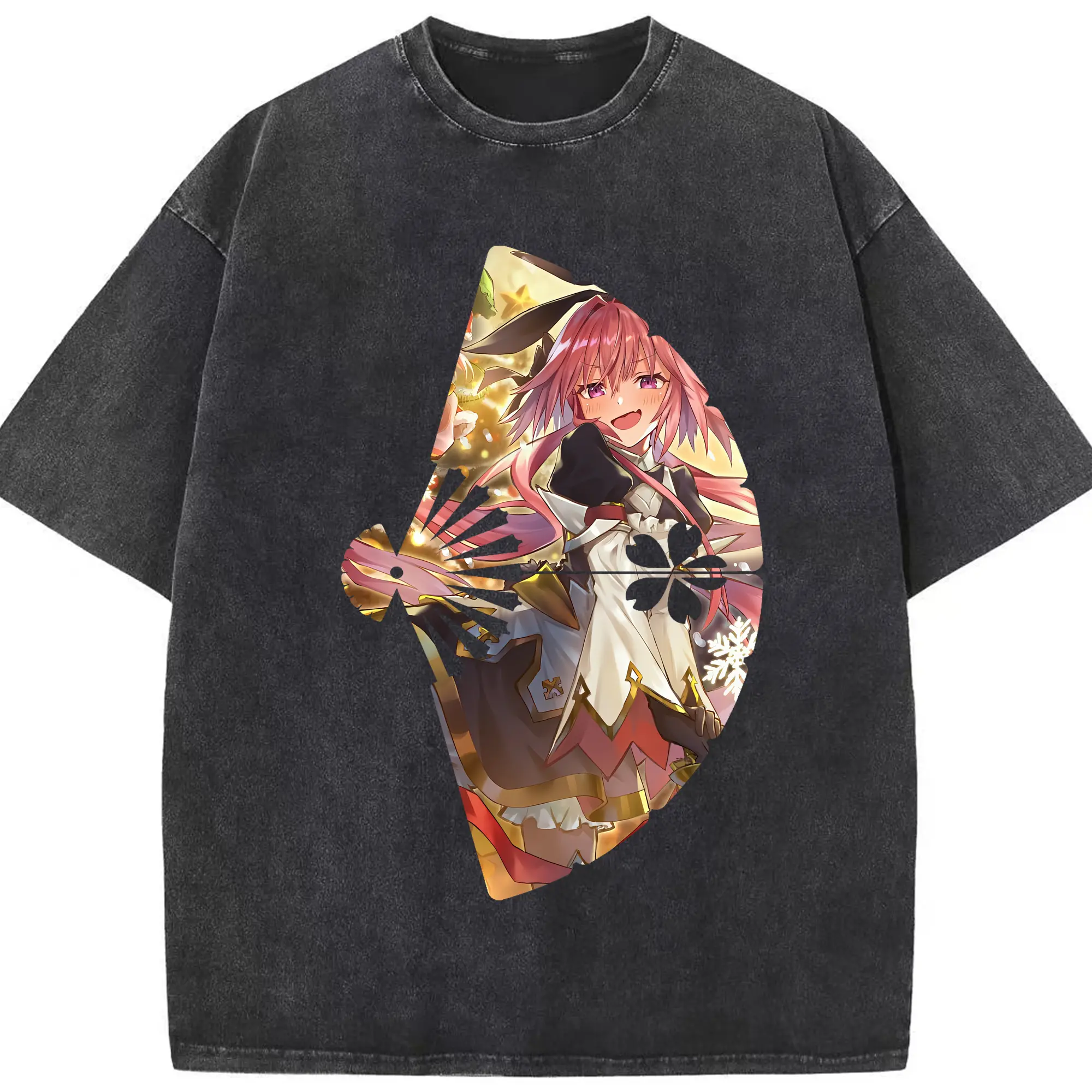 FGO グッズ,アストルフォ - 綿100％ ヴィンテージ風 半袖Tシャツ ・ フロントプリント ・ 柔らか肌触り ・ 通気性 快適 ・ スポーツ カジュアル 外出用