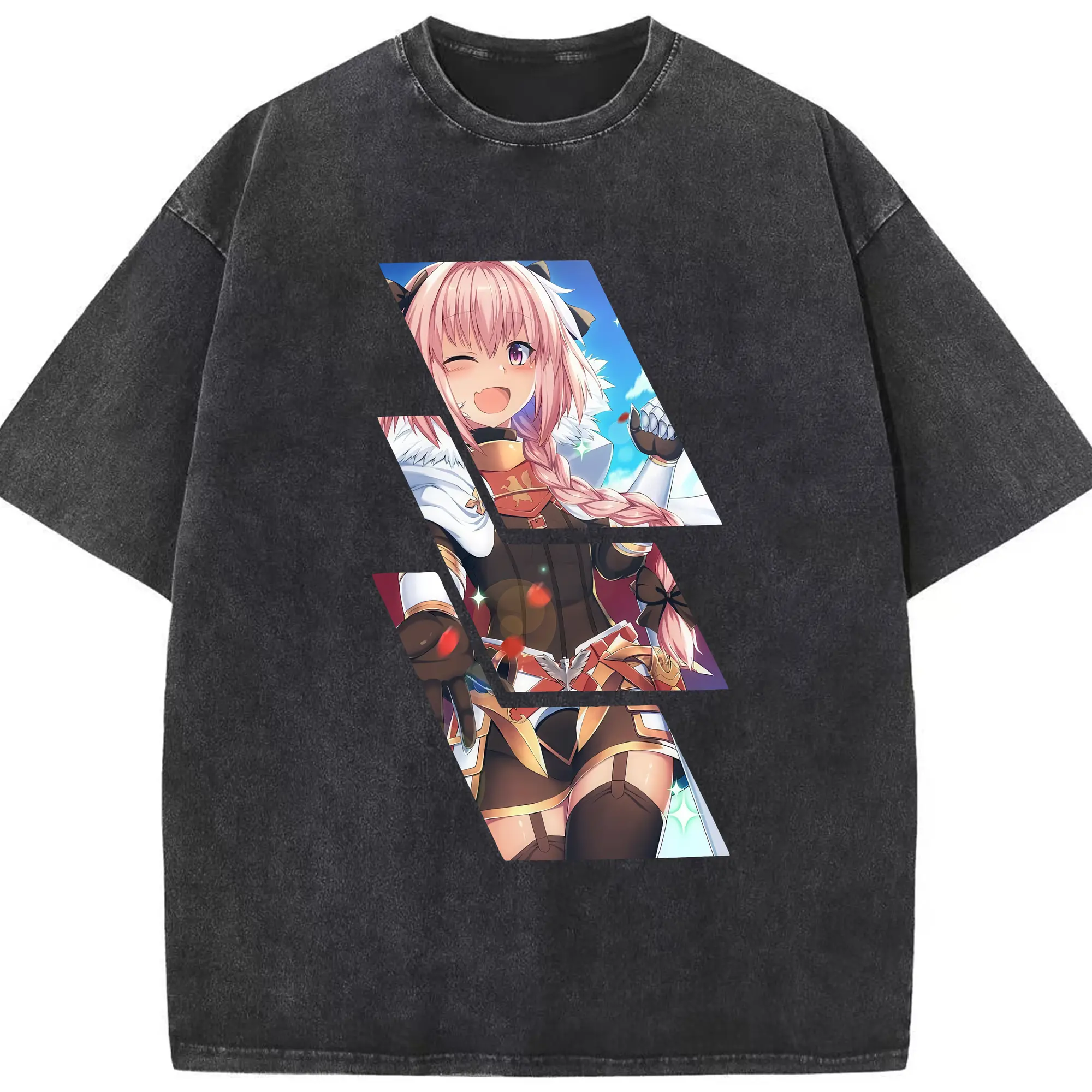 FGO グッズ,アストルフォ - 綿100％ ヴィンテージ風 半袖Tシャツ ・ フロントプリント ・ 柔らか肌触り ・ 通気性 快適 ・ スポーツ カジュアル 外出用