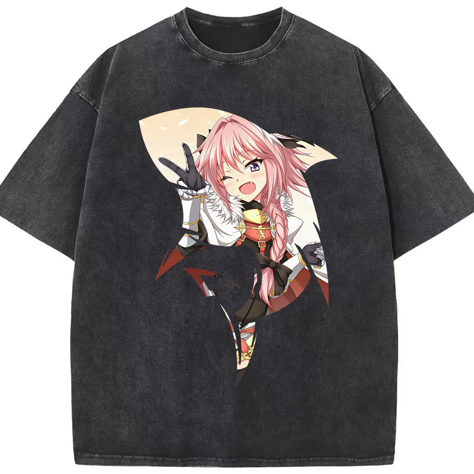 FGO グッズ,アストルフォ - 綿100％ ヴィンテージ風 半袖Tシャツ ・ フロントプリント ・ 柔らか肌触り ・ 通気性 快適 ・ スポーツ カジュアル 外出用