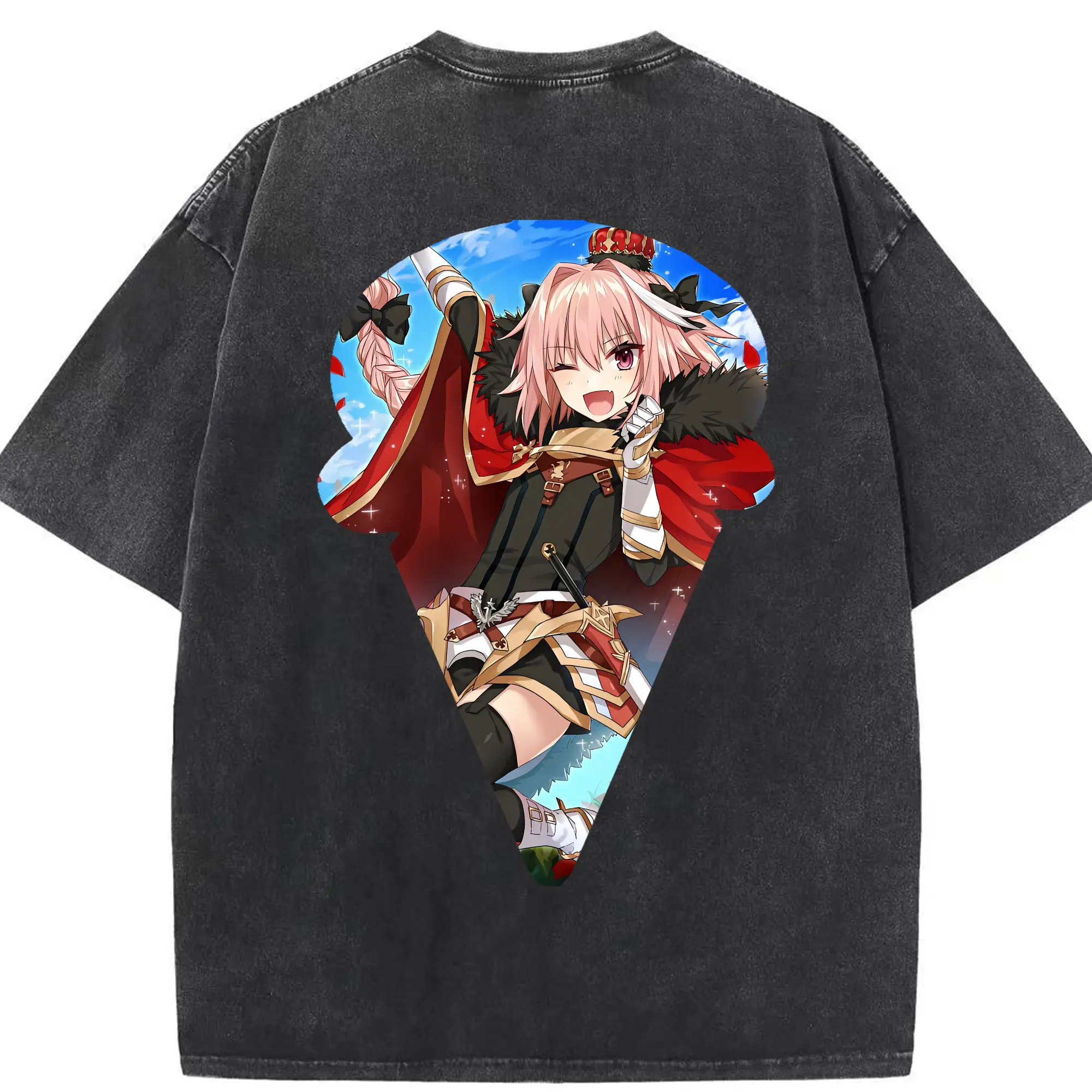 FGO グッズ,アストルフォ - 綿100％ ヴィンテージ風 半袖Tシャツ ・ 背面プリント ・ 柔らか肌触り ・ 通気性 快適 ・ スポーツ カジュアル 外出用