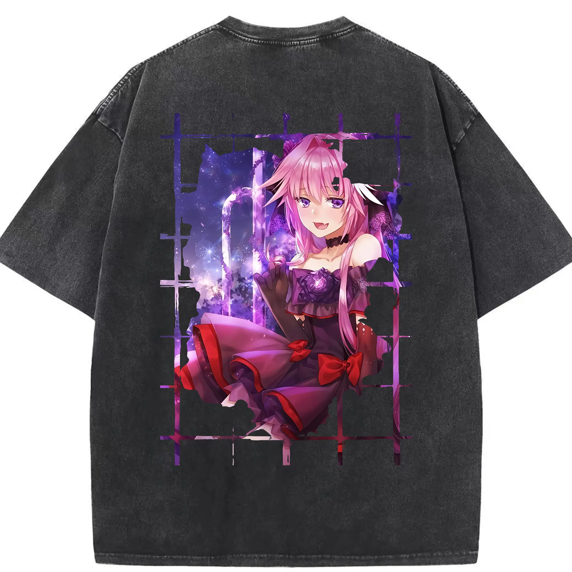 FGO グッズ,アストルフォ - 綿100％ ヴィンテージ風 半袖Tシャツ ・ 背面プリント ・ 柔らか肌触り ・ 通気性 快適 ・ スポーツ カジュアル 外出用