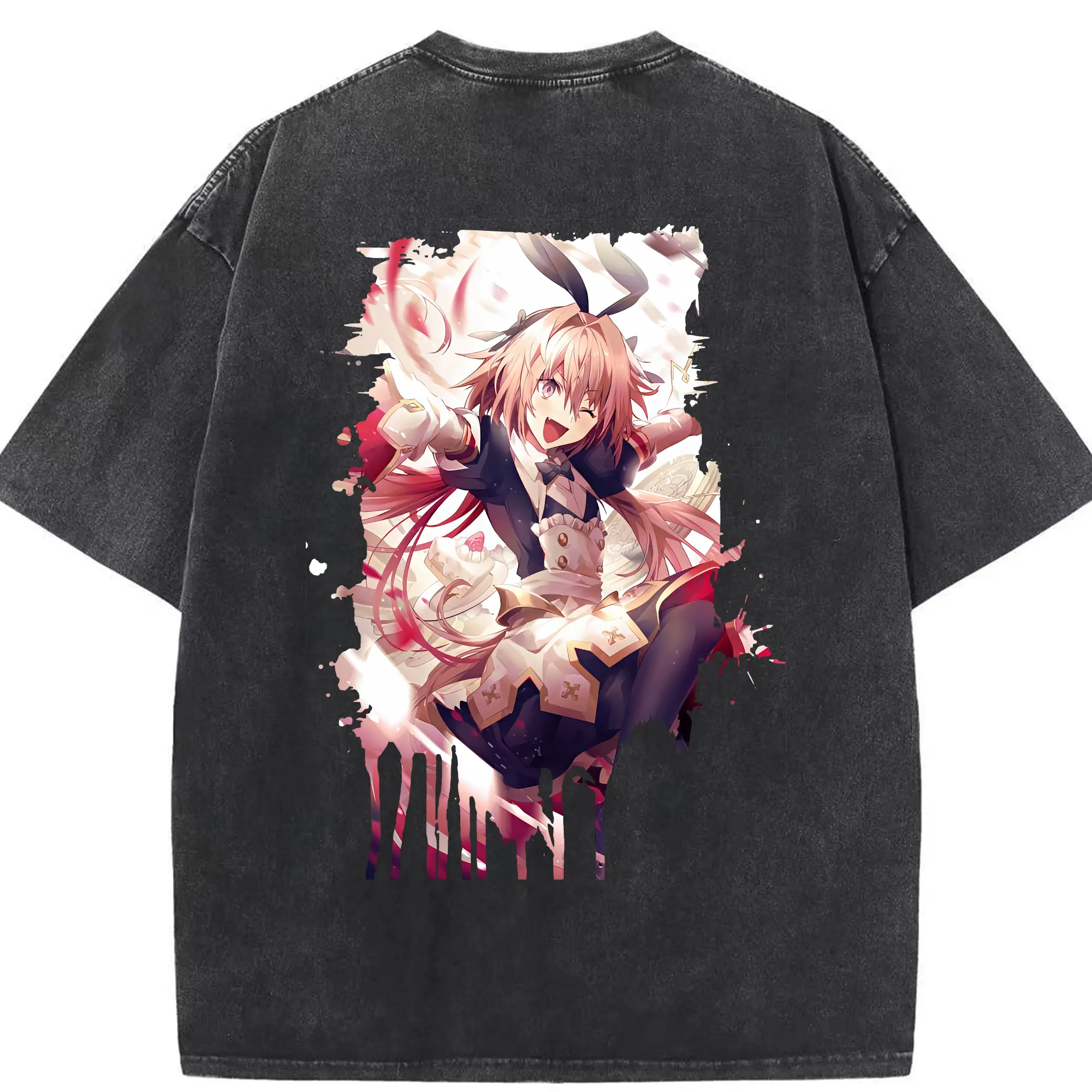 FGO グッズ,アストルフォ - 綿100％ ヴィンテージ風 半袖Tシャツ ・ 背面プリント ・ 柔らか肌触り ・ 通気性 快適 ・ スポーツ カジュアル 外出用