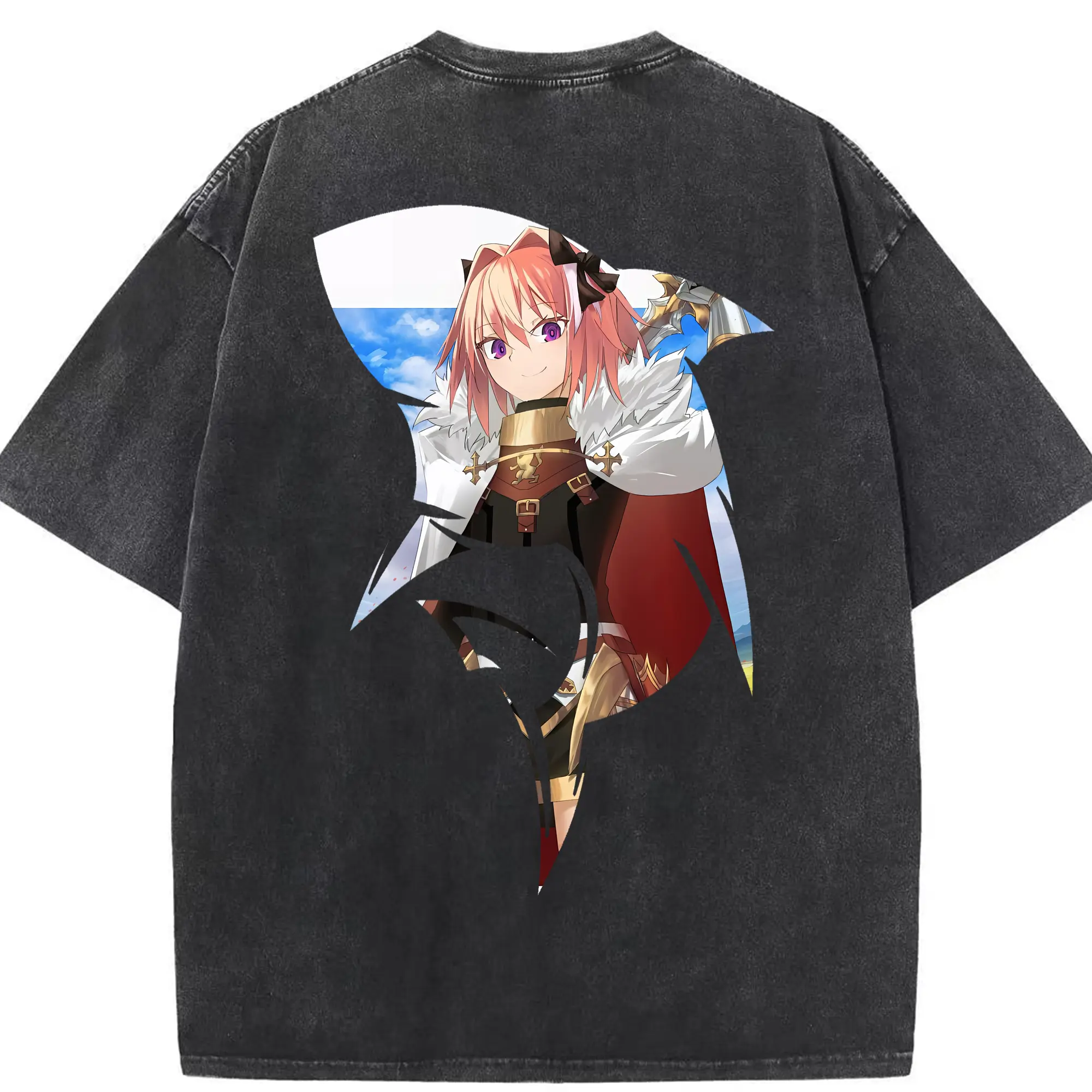 FGO グッズ,アストルフォ - 綿100％ ヴィンテージ風 半袖Tシャツ ・ 背面プリント ・ 柔らか肌触り ・ 通気性 快適 ・ スポーツ カジュアル 外出用