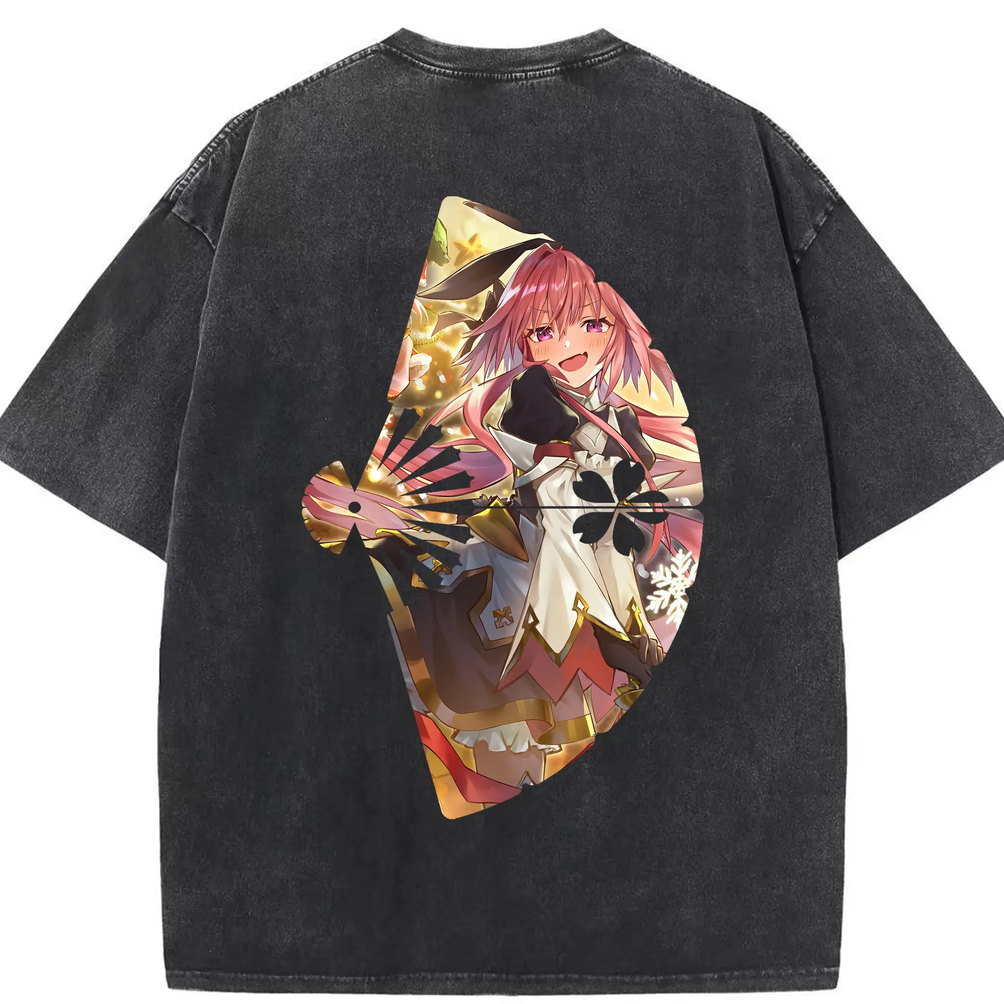 FGO グッズ,アストルフォ - 綿100％ ヴィンテージ風 半袖Tシャツ ・ 背面プリント ・ 柔らか肌触り ・ 通気性 快適 ・ スポーツ カジュアル 外出用