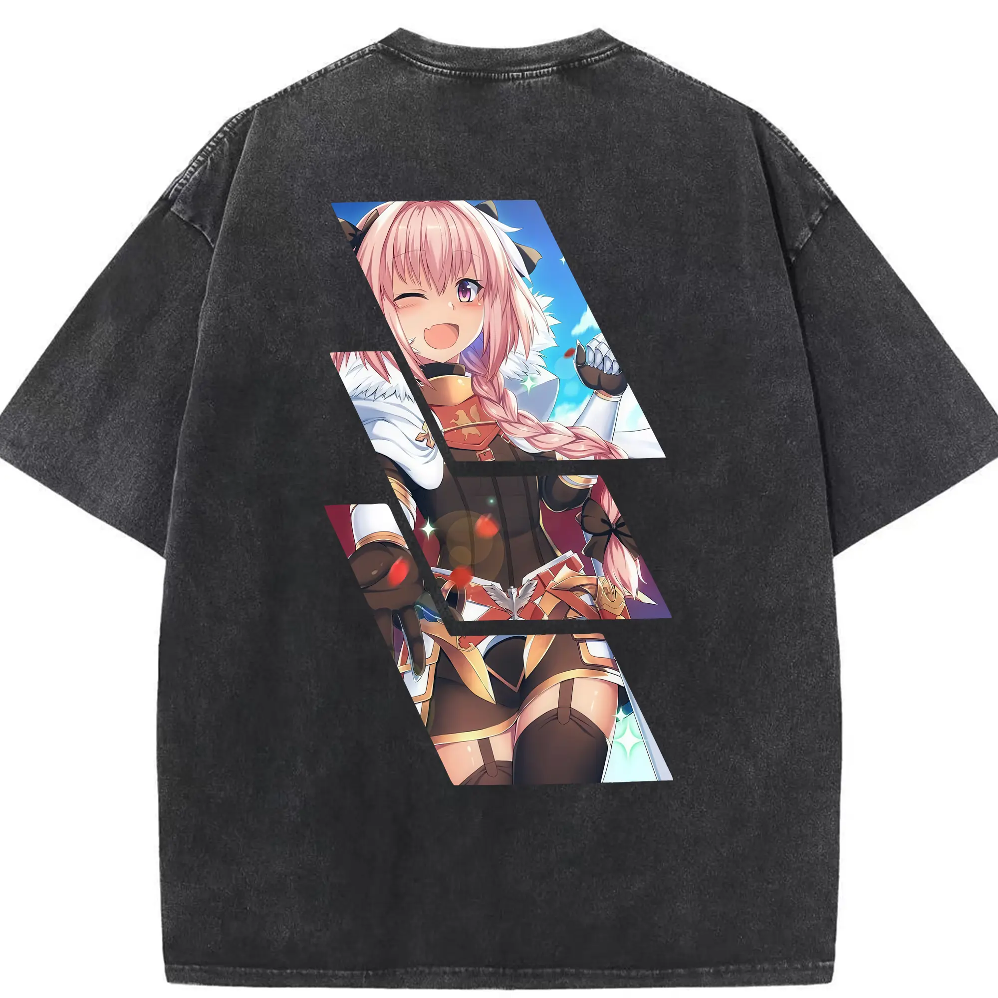 FGO グッズ,アストルフォ - 綿100％ ヴィンテージ風 半袖Tシャツ ・ 背面プリント ・ 柔らか肌触り ・ 通気性 快適 ・ スポーツ カジュアル 外出用