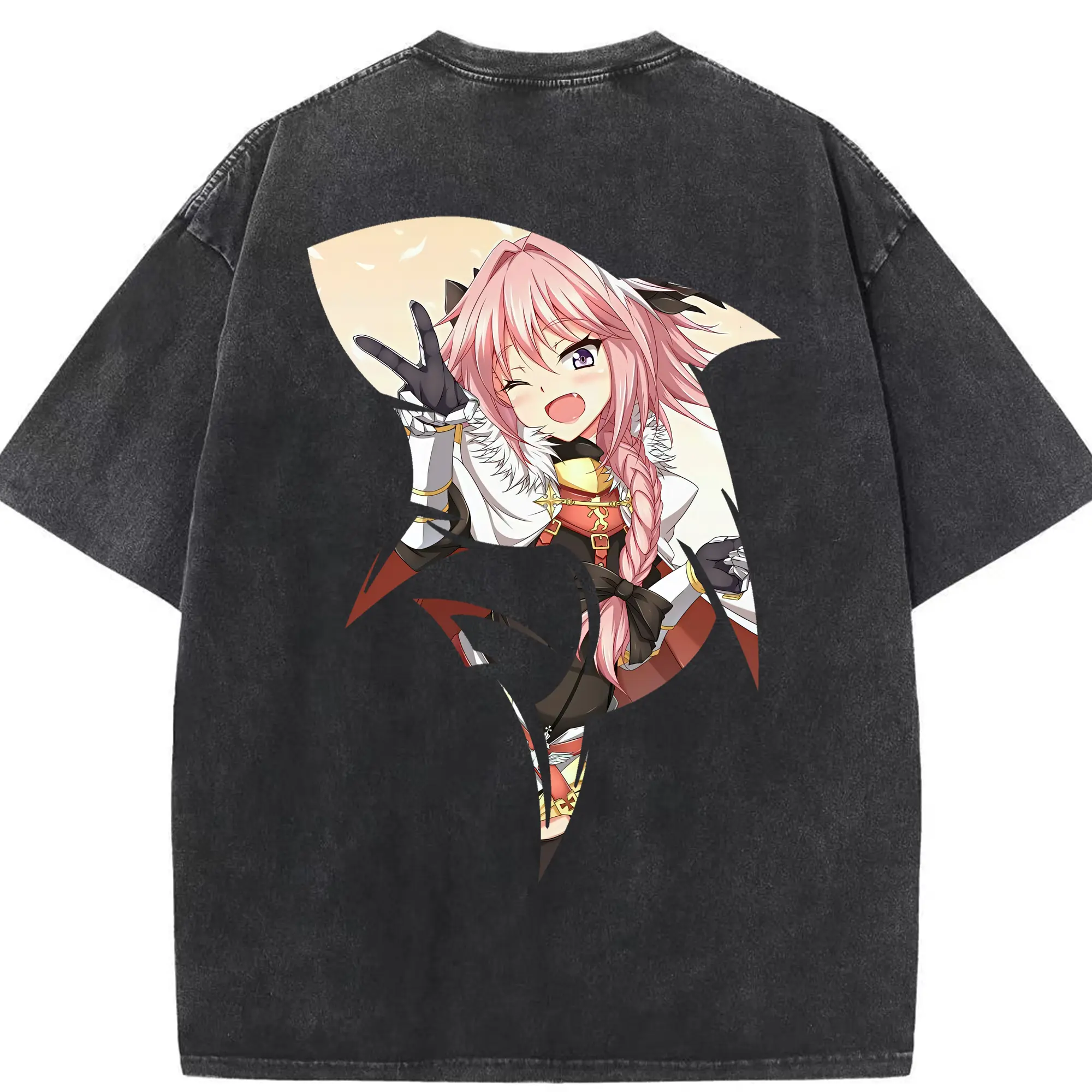 FGO グッズ,アストルフォ - 綿100％ ヴィンテージ風 半袖Tシャツ ・ 背面プリント ・ 柔らか肌触り ・ 通気性 快適 ・ スポーツ カジュアル 外出用