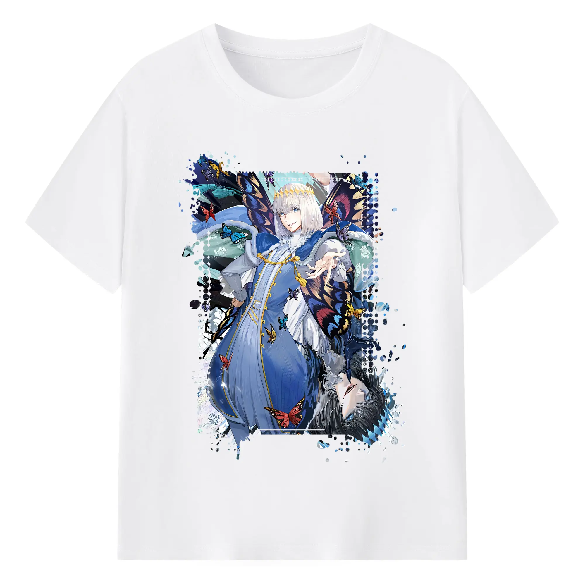 FGO グッズ,オベロン - 綿100％ 半袖Tシャツ ・ フロントプリント ・ 快適 通気性 ・ 日常使い 散歩 スポーツ用