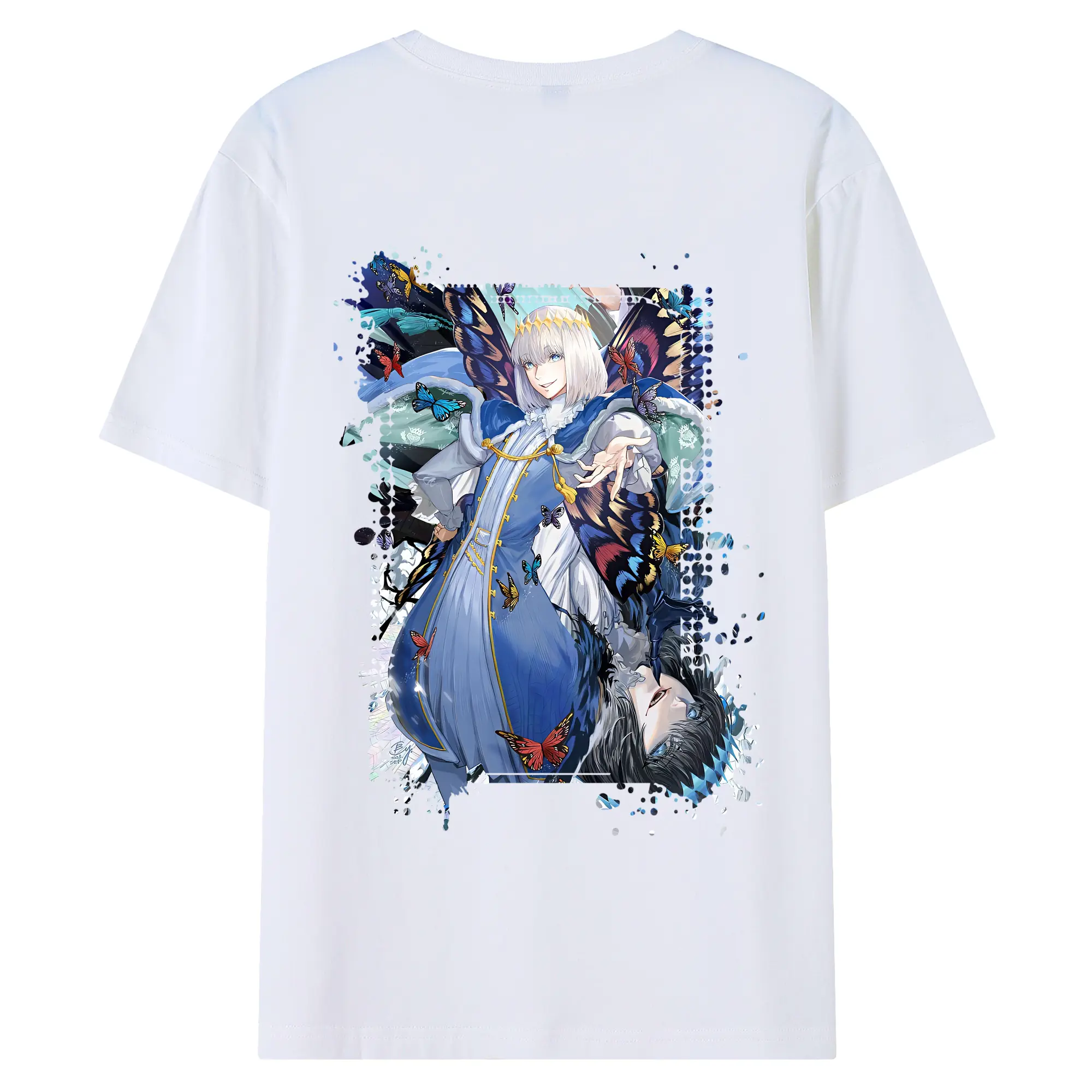 FGO グッズ,オベロン - 綿100％ 半袖Tシャツ ・ バックプリント ・ 快適 通気性 ・ 日常使い 散歩 スポーツ用