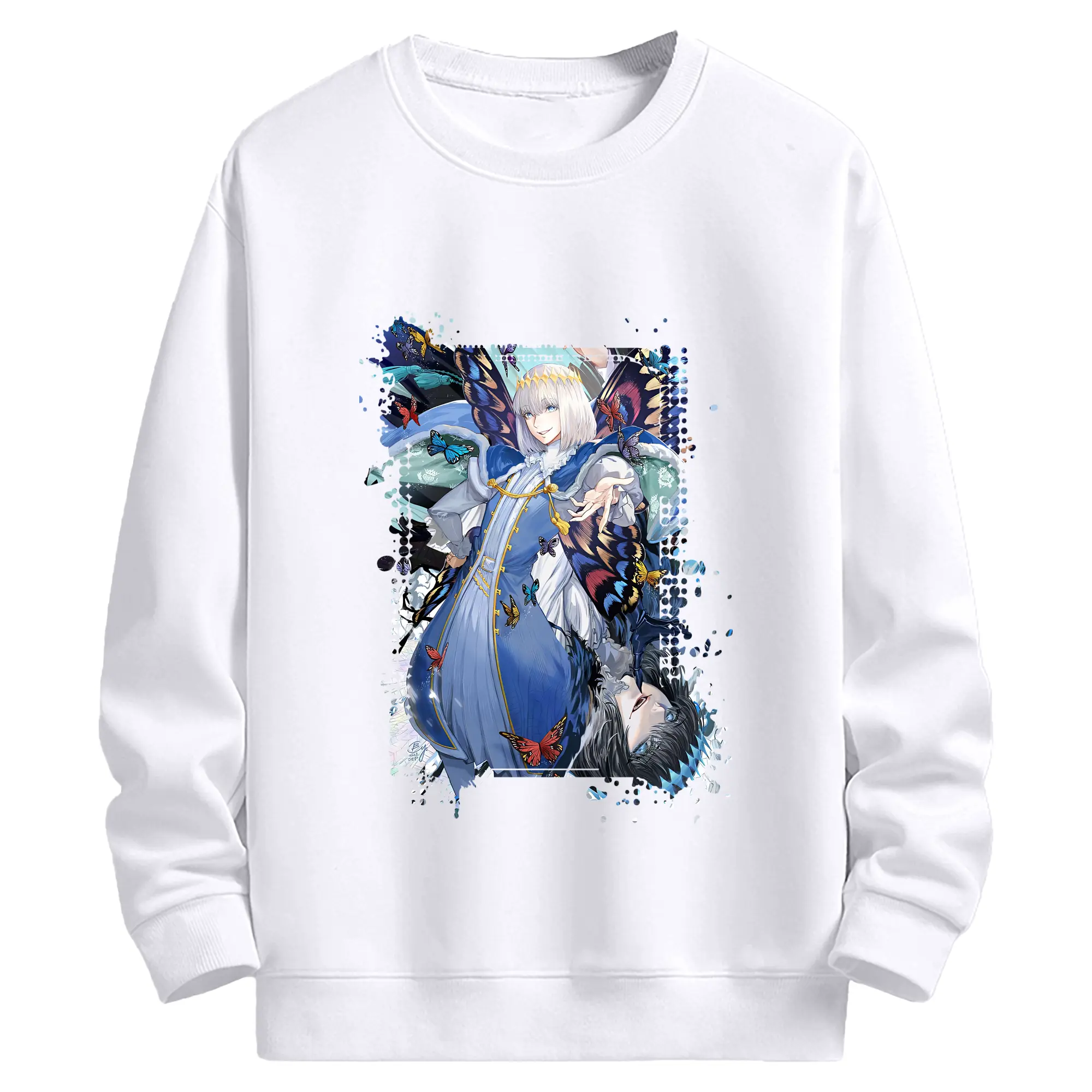 FGO グッズ,オベロン - 高品質 クルーネック スウェット ・ コットン59％ ポリエステル41％ ・ ユニセックス 長袖 トレーナー ・ カジュアル デイリー スポーツ 散歩用