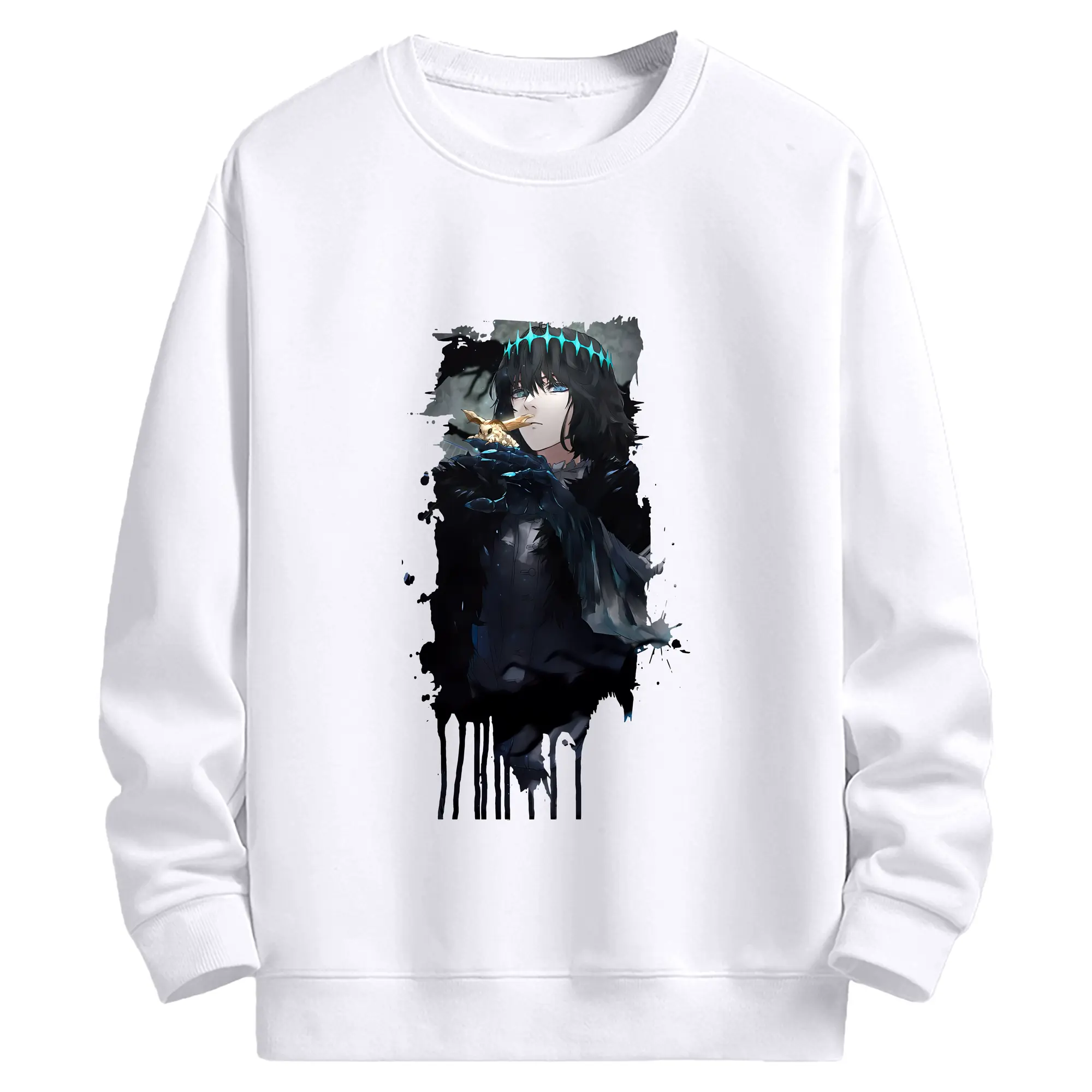 FGO グッズ,オベロン - 高品質 クルーネック スウェット ・ コットン59％ ポリエステル41％ ・ ユニセックス 長袖 トレーナー ・ カジュアル デイリー スポーツ 散歩用