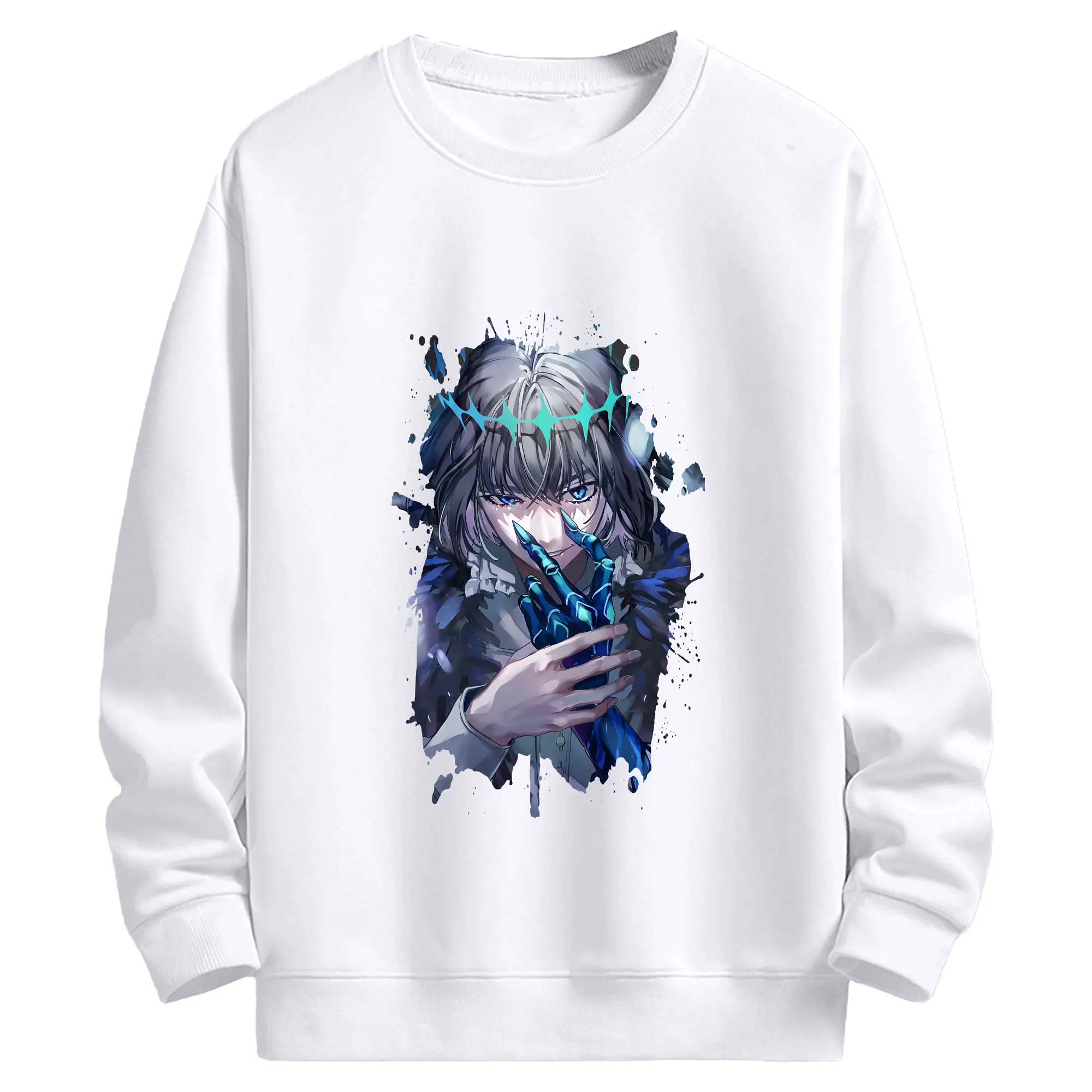 FGO グッズ,オベロン - 高品質 クルーネック スウェット ・ コットン59％ ポリエステル41％ ・ ユニセックス 長袖 トレーナー ・ カジュアル デイリー スポーツ 散歩用