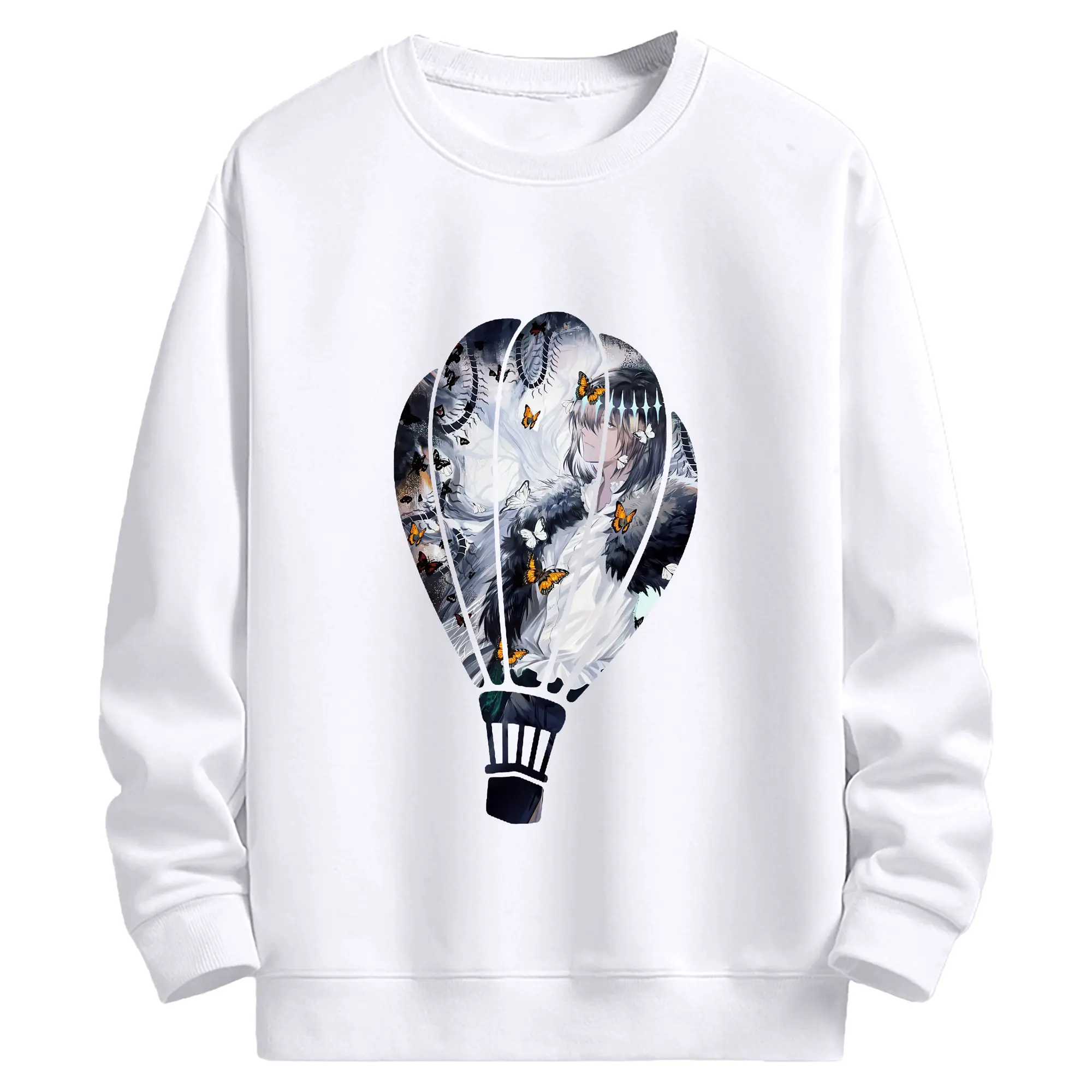 FGO グッズ,オベロン - 高品質 クルーネック スウェット ・ コットン59％ ポリエステル41％ ・ ユニセックス 長袖 トレーナー ・ カジュアル デイリー スポーツ 散歩用