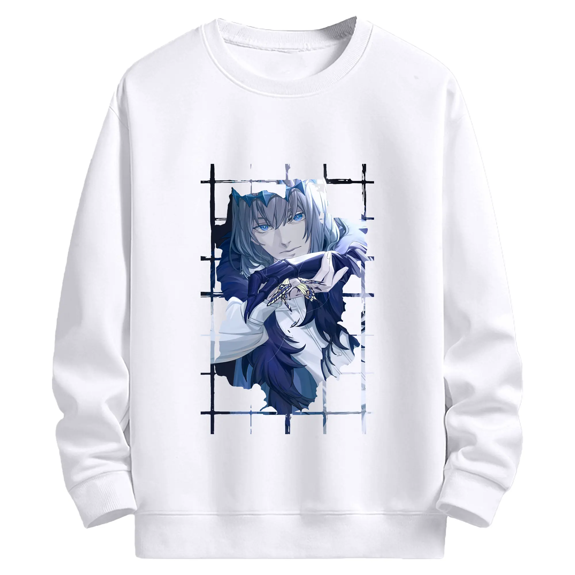 FGO グッズ,オベロン - 高品質 クルーネック スウェット ・ コットン59％ ポリエステル41％ ・ ユニセックス 長袖 トレーナー ・ カジュアル デイリー スポーツ 散歩用