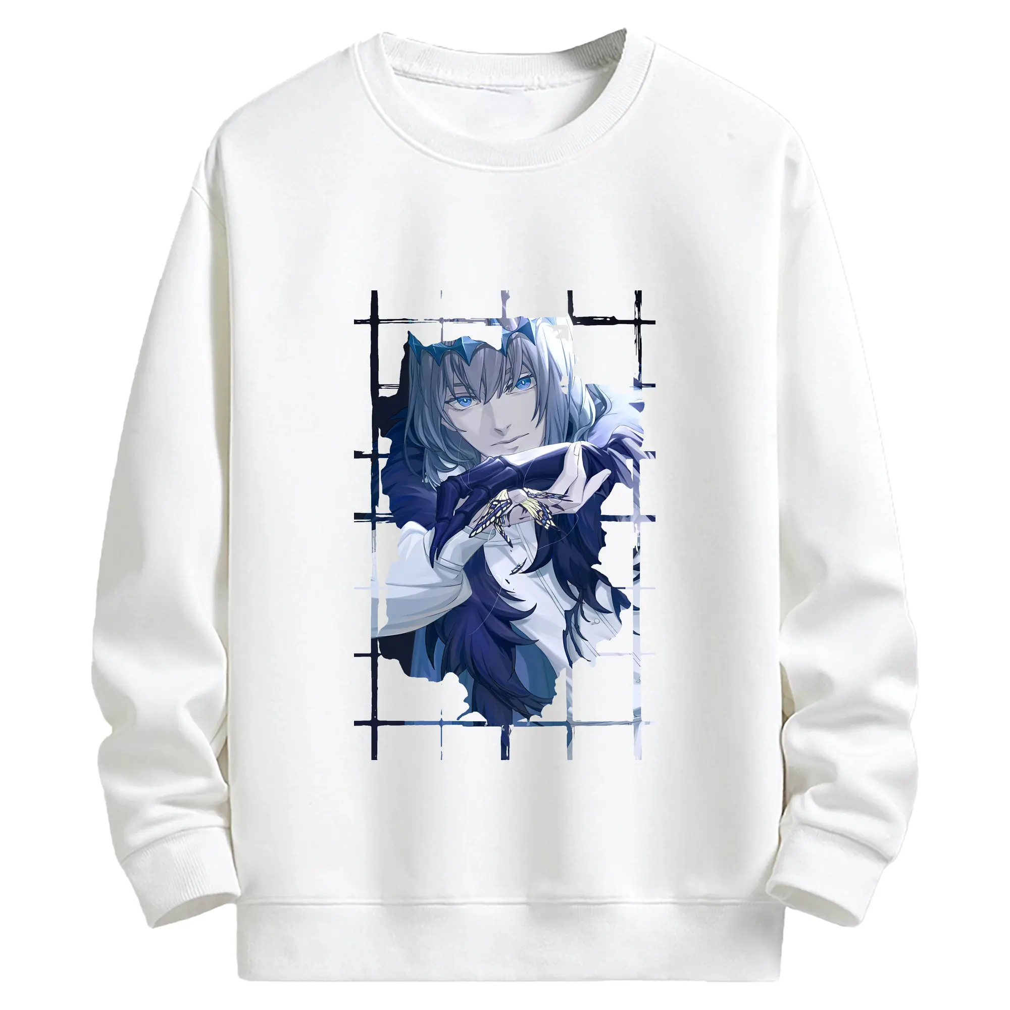 FGO グッズ,オベロン - キッズ クルーネックスウェットシャツ ・ フロントプリント ・ 綿80％ ポリエステル20％ ・ 快適 通学 スポーツ 日常使い お散歩用