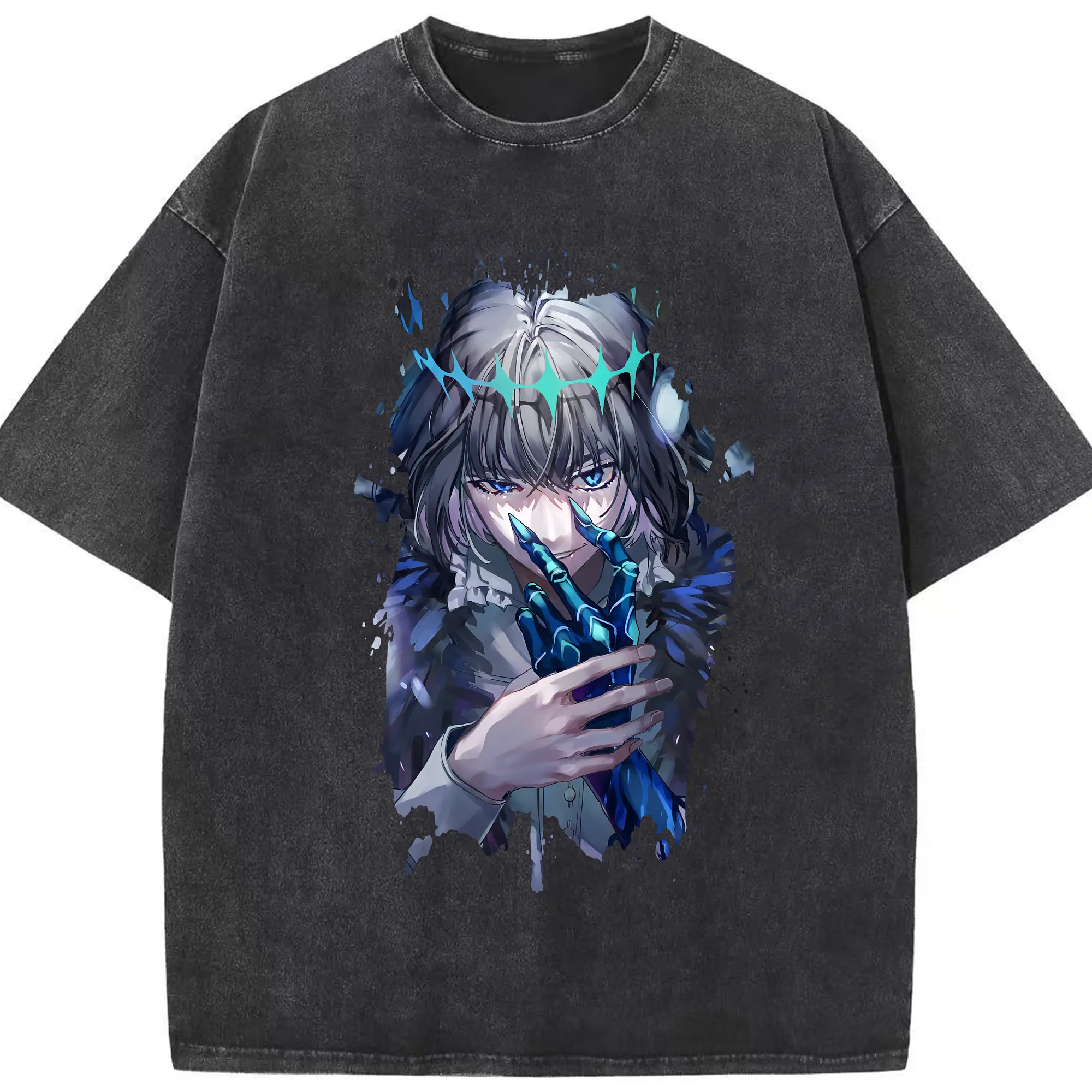 FGO グッズ,オベロン - 綿100％ ヴィンテージ風 半袖Tシャツ ・ フロントプリント ・ 柔らか肌触り ・ 通気性 快適 ・ スポーツ カジュアル 外出用