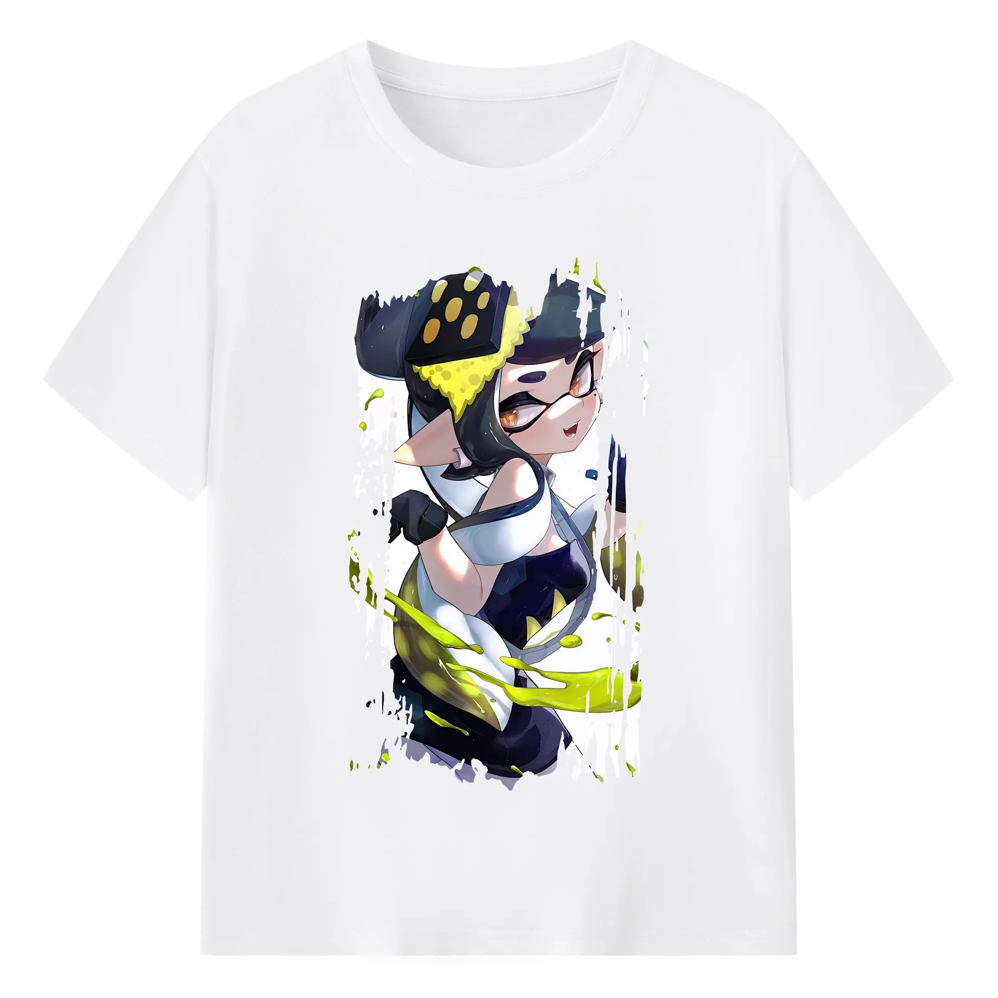 スプラトゥーン グッズ,シオカラーズ アオリ - 綿100％ 半袖Tシャツ ・ フロントプリント ・ 快適 通気性 ・ 日常使い 散歩 スポーツ用