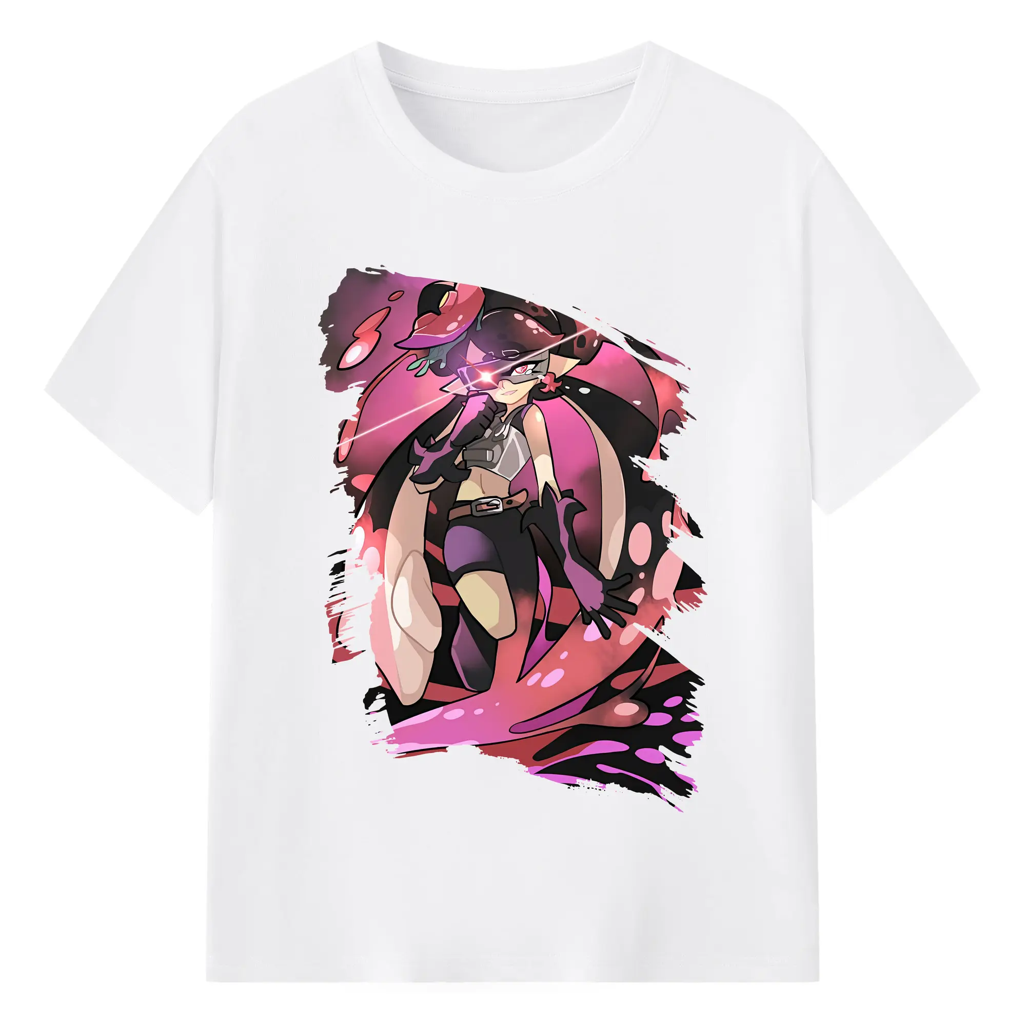 スプラトゥーン グッズ,シオカラーズ アオリ - 綿100％ 半袖Tシャツ ・ フロントプリント ・ 快適 通気性 ・ 日常使い 散歩 スポーツ用