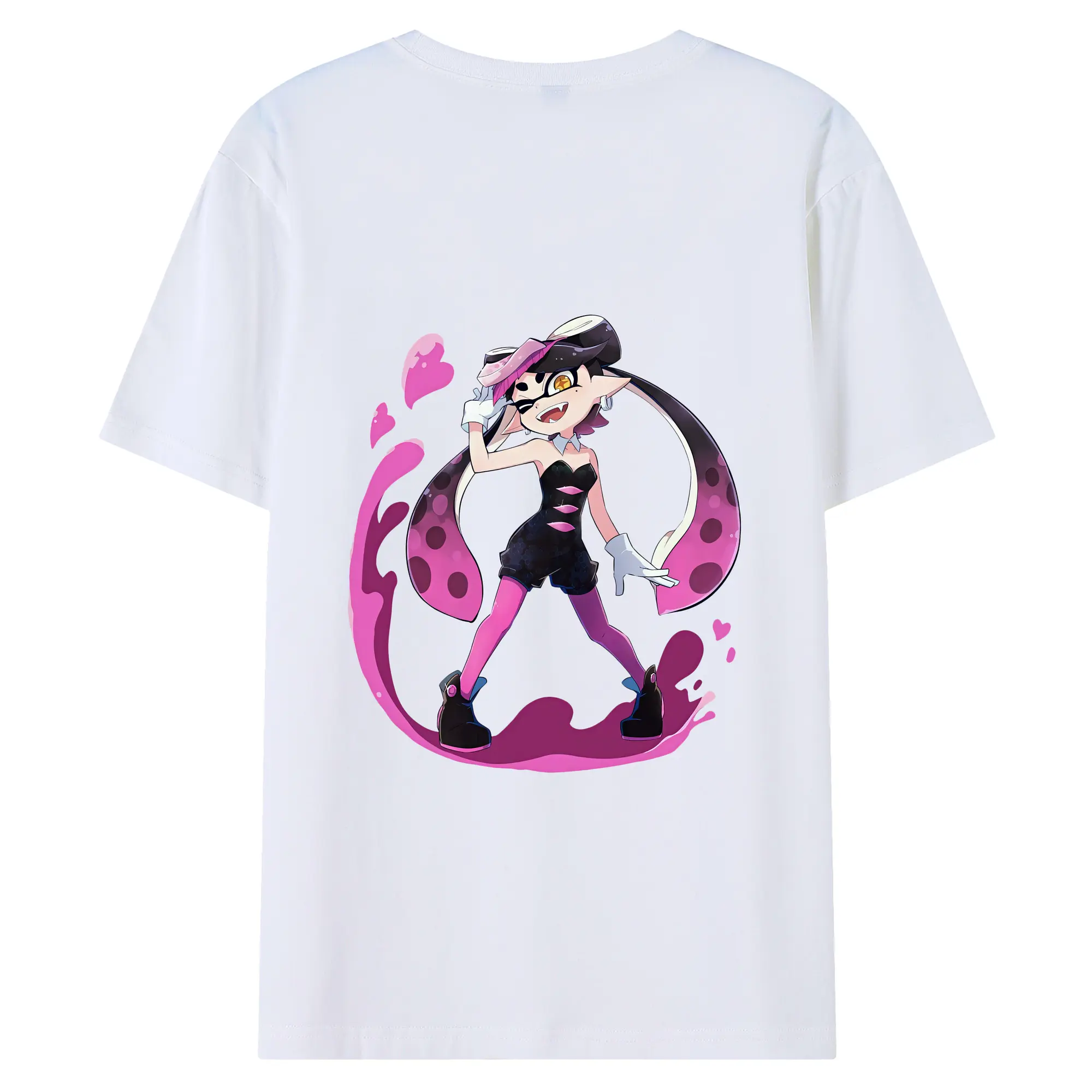 スプラトゥーン グッズ,シオカラーズ アオリ - 綿100％ 半袖Tシャツ ・ バックプリント ・ 快適 通気性 ・ 日常使い 散歩 スポーツ用