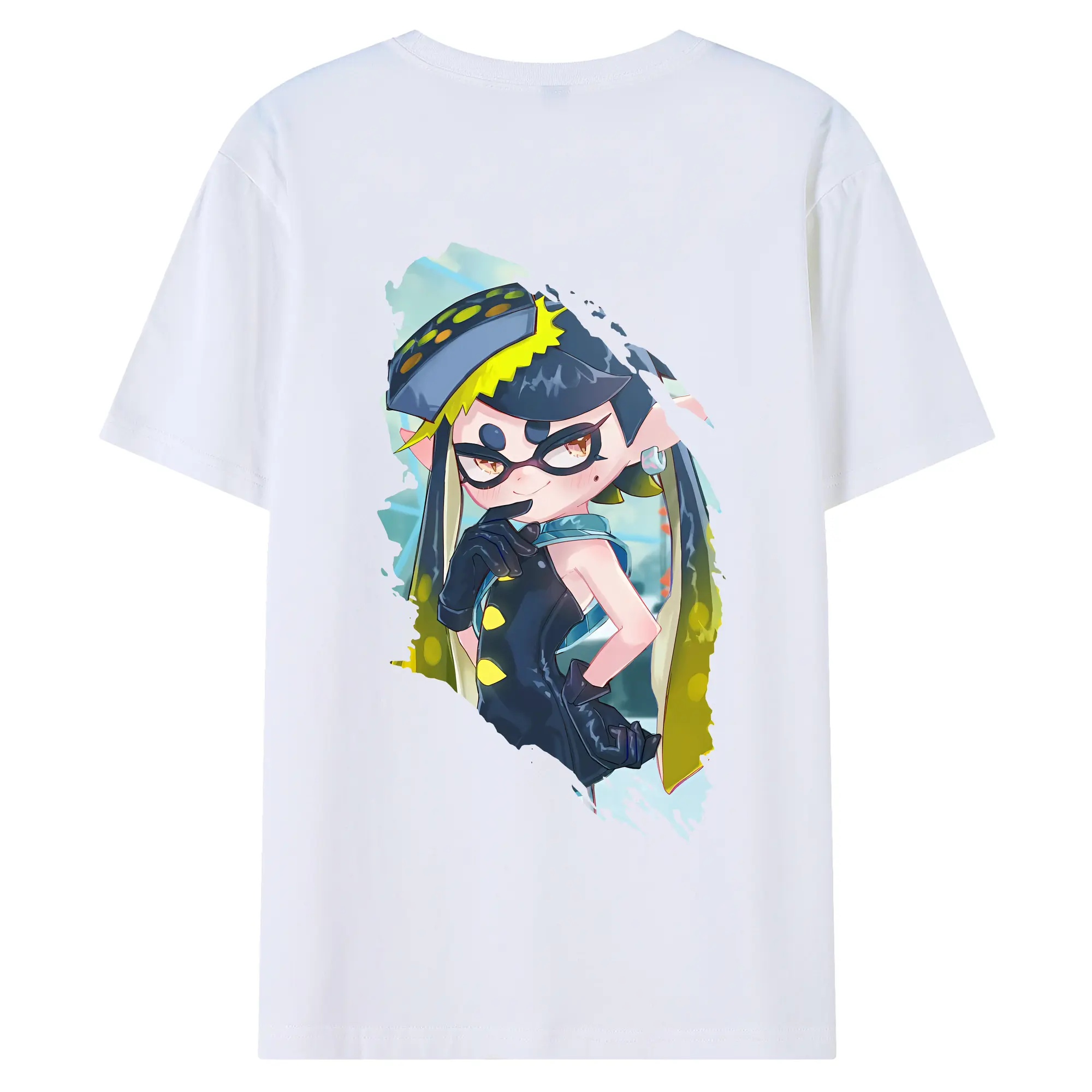 スプラトゥーン グッズ,シオカラーズ アオリ - 綿100％ 半袖Tシャツ ・ バックプリント ・ 快適 通気性 ・ 日常使い 散歩 スポーツ用
