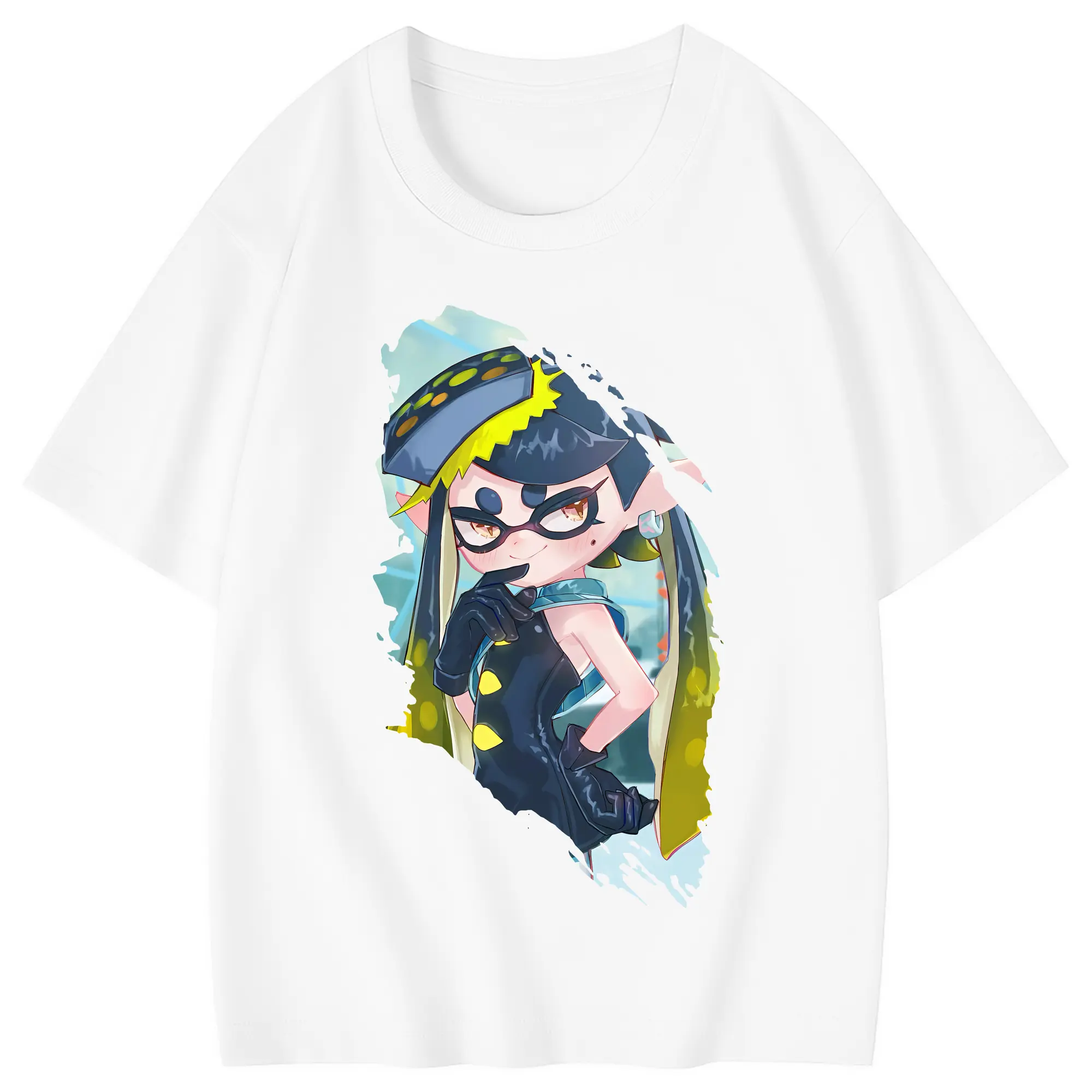 スプラトゥーン グッズ,シオカラーズ アオリ - 綿100％ キッズTシャツ ・ フロントプリント ・ 快適 通気性 ・ スポーツ カジュアル 散歩用