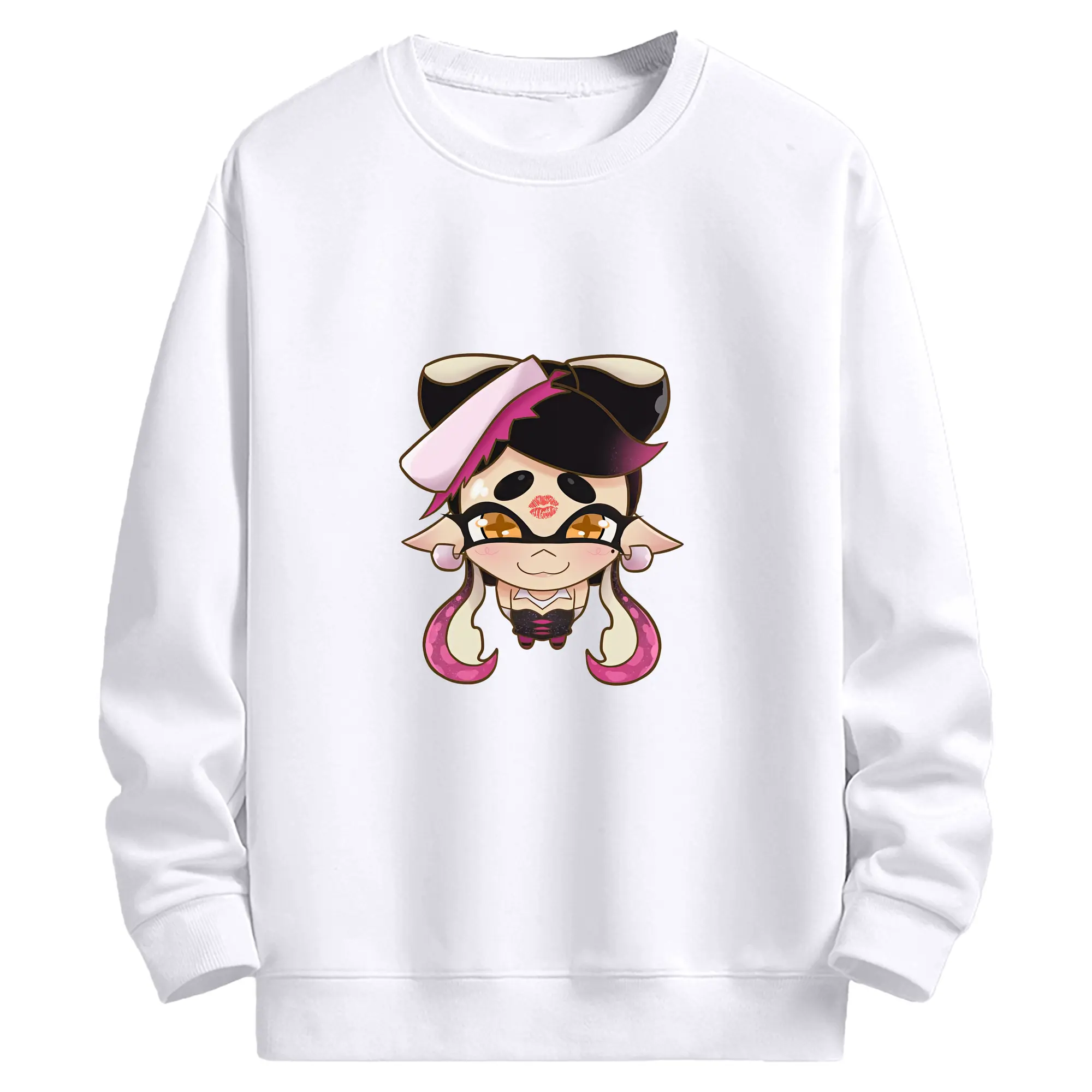 スプラトゥーン グッズ,シオカラーズ アオリ - 高品質 クルーネック スウェット ・ コットン59％ ポリエステル41％ ・ ユニセックス 長袖 トレーナー ・ カジュアル デイリー スポーツ 散歩用