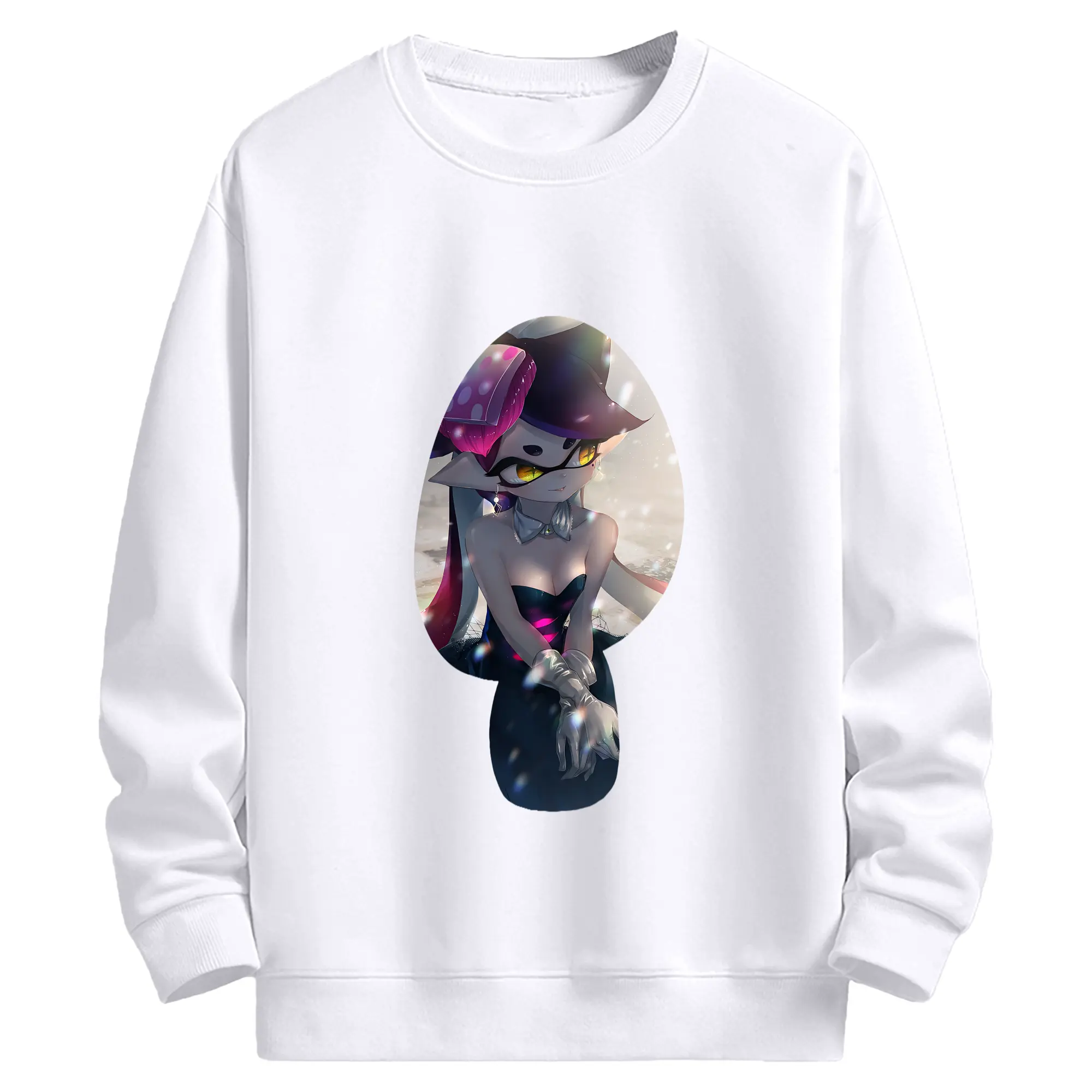 スプラトゥーン グッズ,シオカラーズ アオリ - 高品質 クルーネック スウェット ・ コットン59％ ポリエステル41％ ・ ユニセックス 長袖 トレーナー ・ カジュアル デイリー スポーツ 散歩用