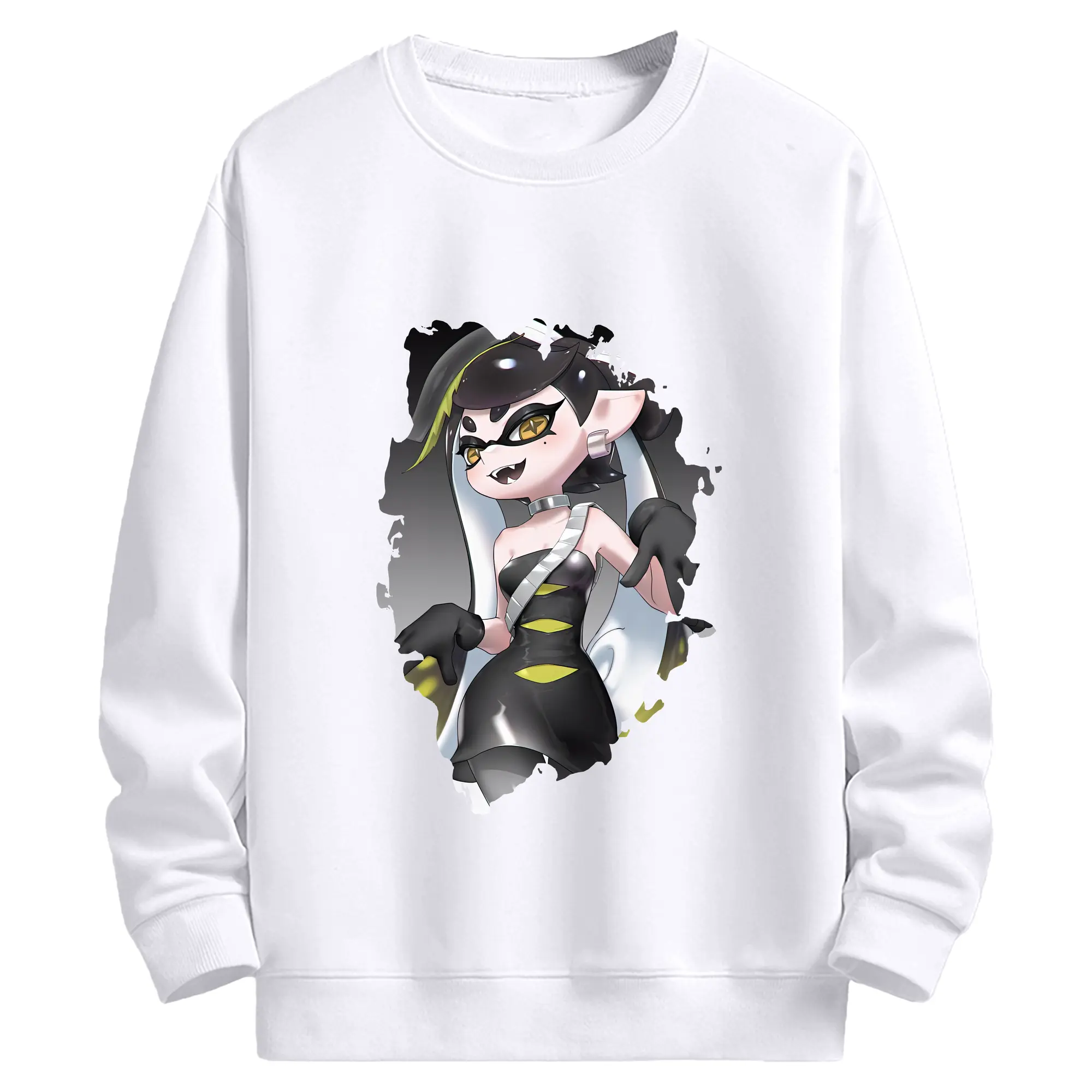 スプラトゥーン グッズ,シオカラーズ アオリ - 高品質 クルーネック スウェット ・ コットン59％ ポリエステル41％ ・ ユニセックス 長袖 トレーナー ・ カジュアル デイリー スポーツ 散歩用