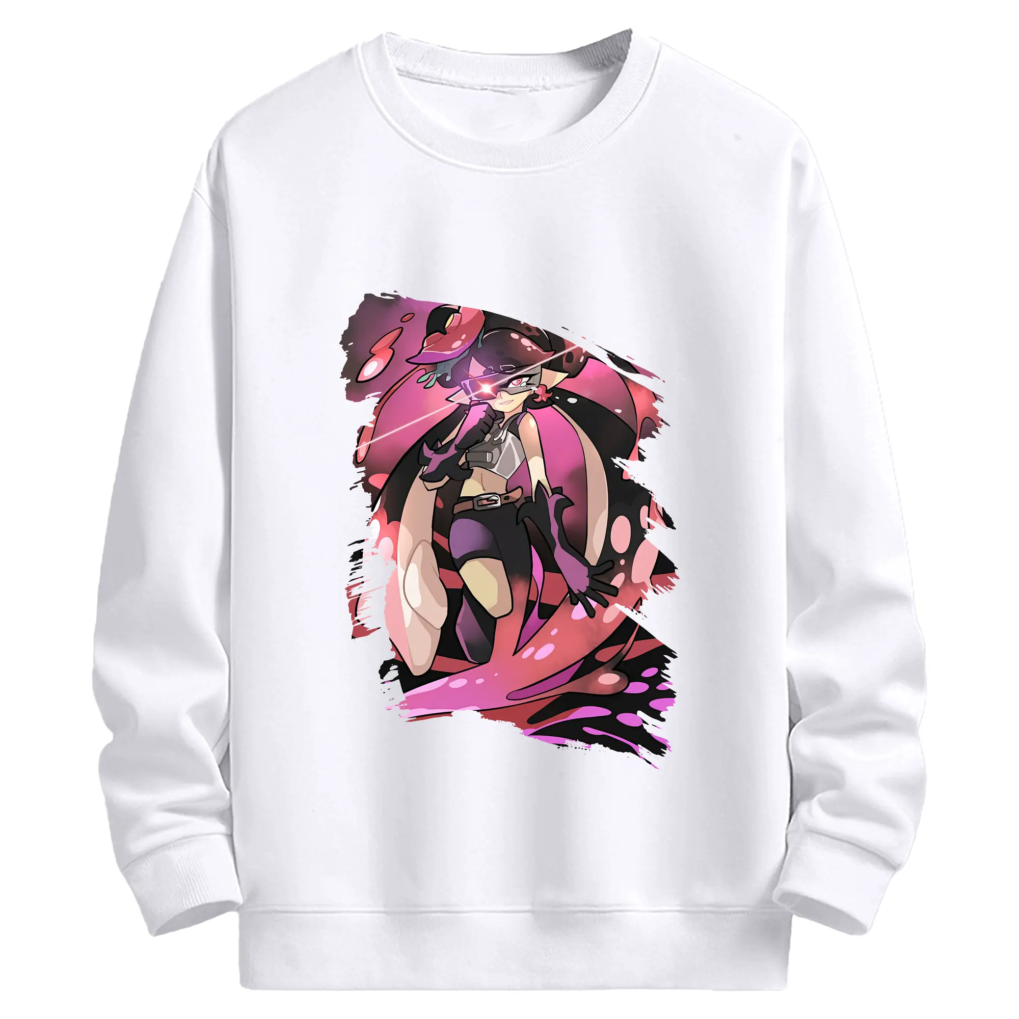 スプラトゥーン グッズ,シオカラーズ アオリ - 高品質 クルーネック スウェット ・ コットン59％ ポリエステル41％ ・ ユニセックス 長袖 トレーナー ・ カジュアル デイリー スポーツ 散歩用