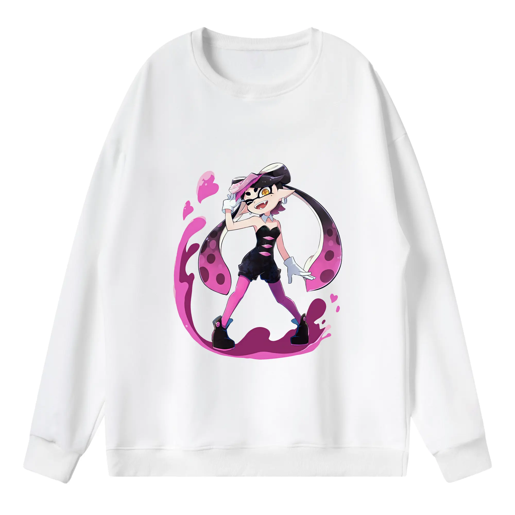 スプラトゥーン グッズ,シオカラーズ アオリ - 薄手 クルーネック スウェット 裏毛260g · ポリエステル 春秋向け カジュアル 男女兼用 · トレーナー デイリー スポーツ 散歩に最適