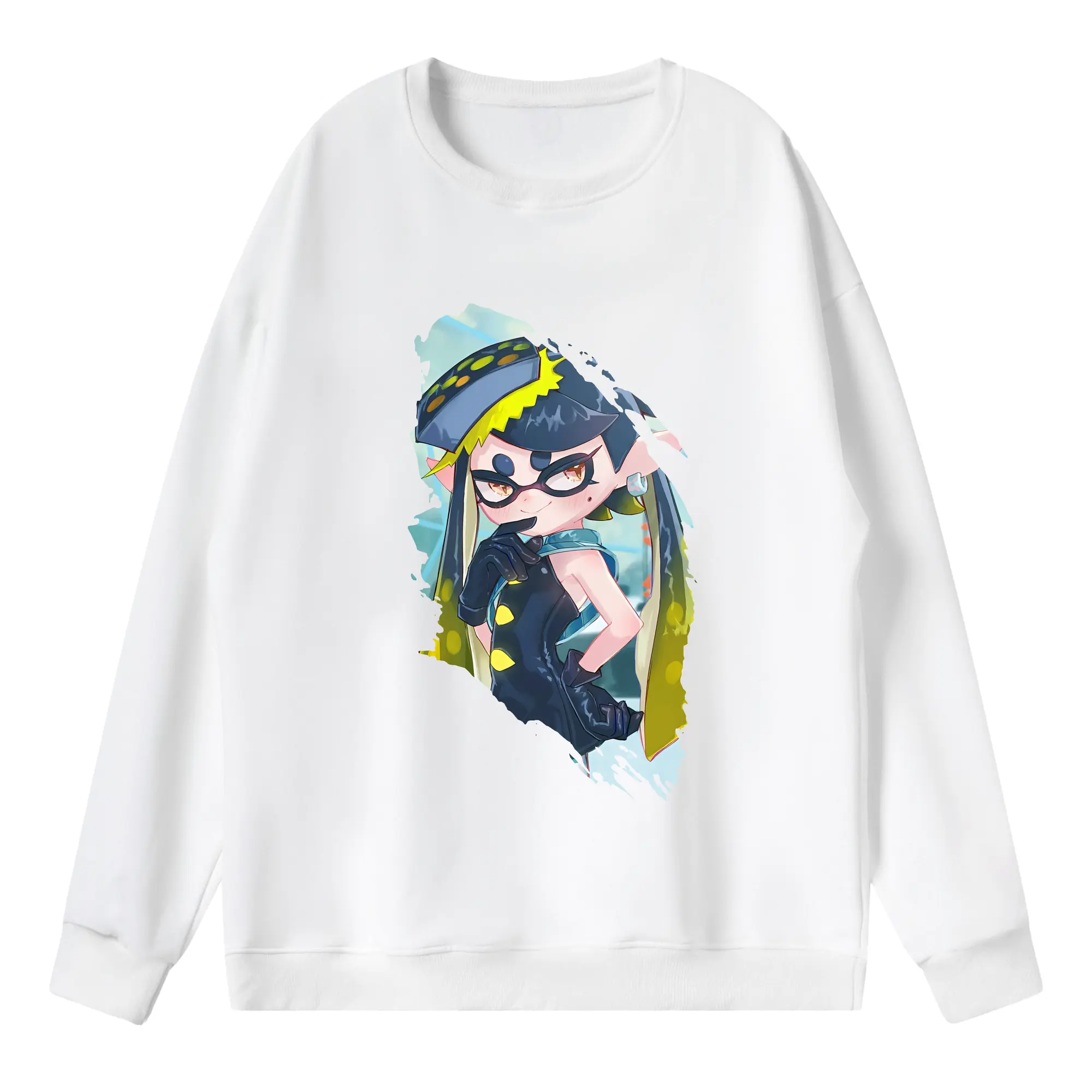 スプラトゥーン グッズ,シオカラーズ アオリ - 薄手 クルーネック スウェット 裏毛260g · ポリエステル 春秋向け カジュアル 男女兼用 · トレーナー デイリー スポーツ 散歩に最適