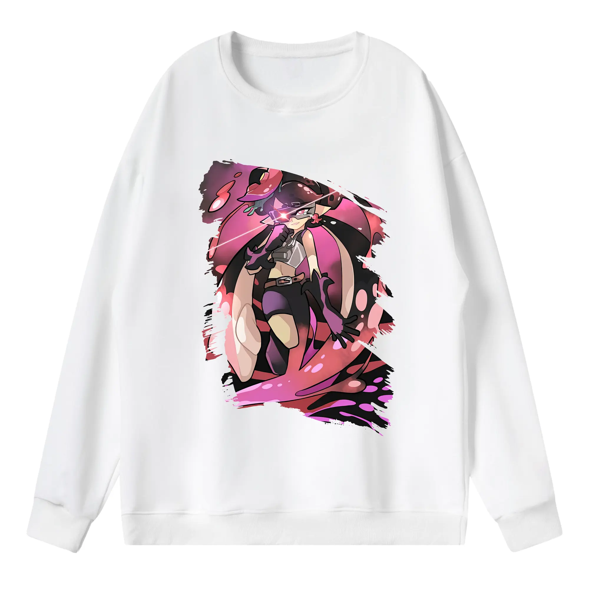 スプラトゥーン グッズ,シオカラーズ アオリ - 薄手 クルーネック スウェット 裏毛260g · ポリエステル 春秋向け カジュアル 男女兼用 · トレーナー デイリー スポーツ 散歩に最適