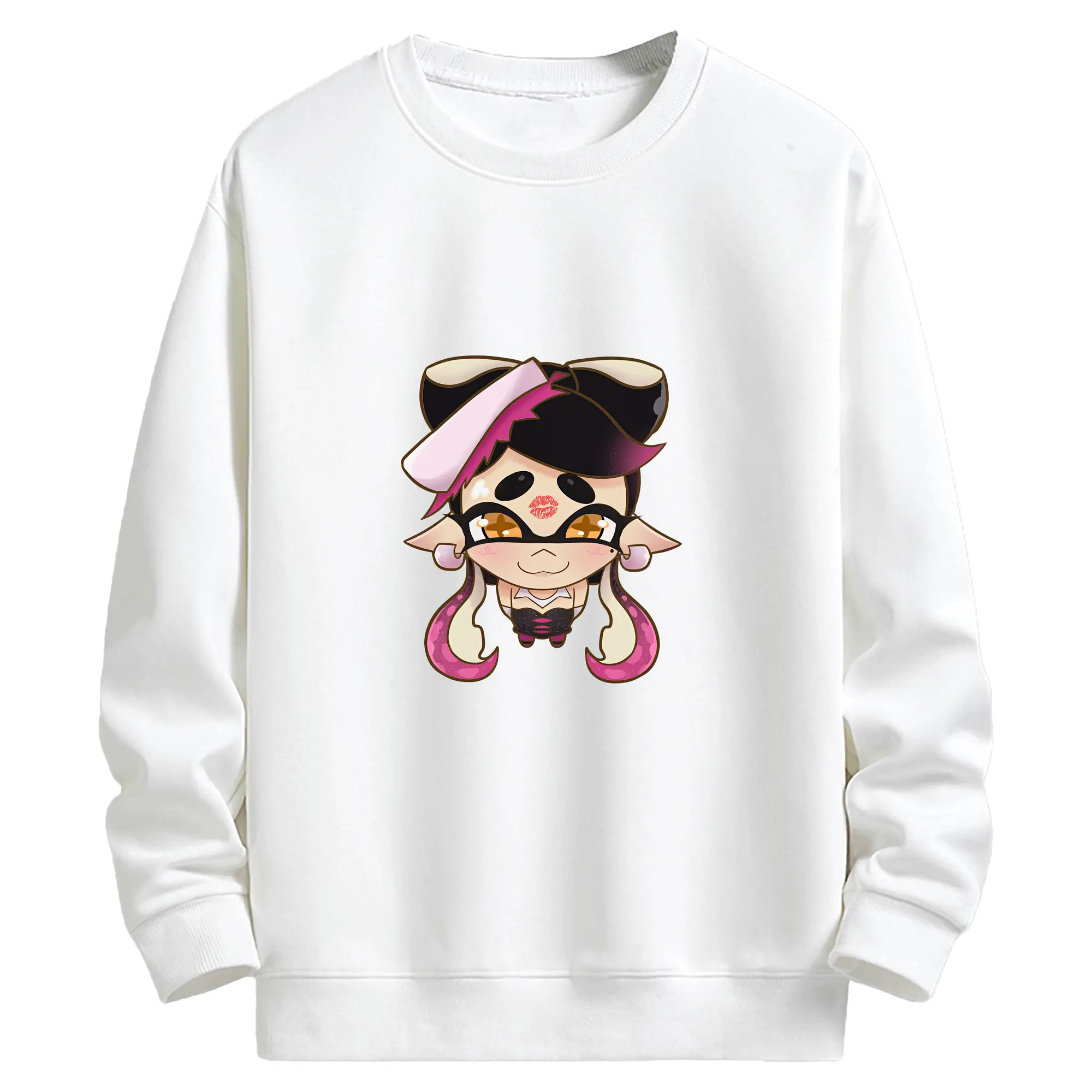 スプラトゥーン グッズ,シオカラーズ アオリ - キッズ クルーネックスウェットシャツ ・ フロントプリント ・ 綿80％ ポリエステル20％ ・ 快適 通学 スポーツ 日常使い お散歩用