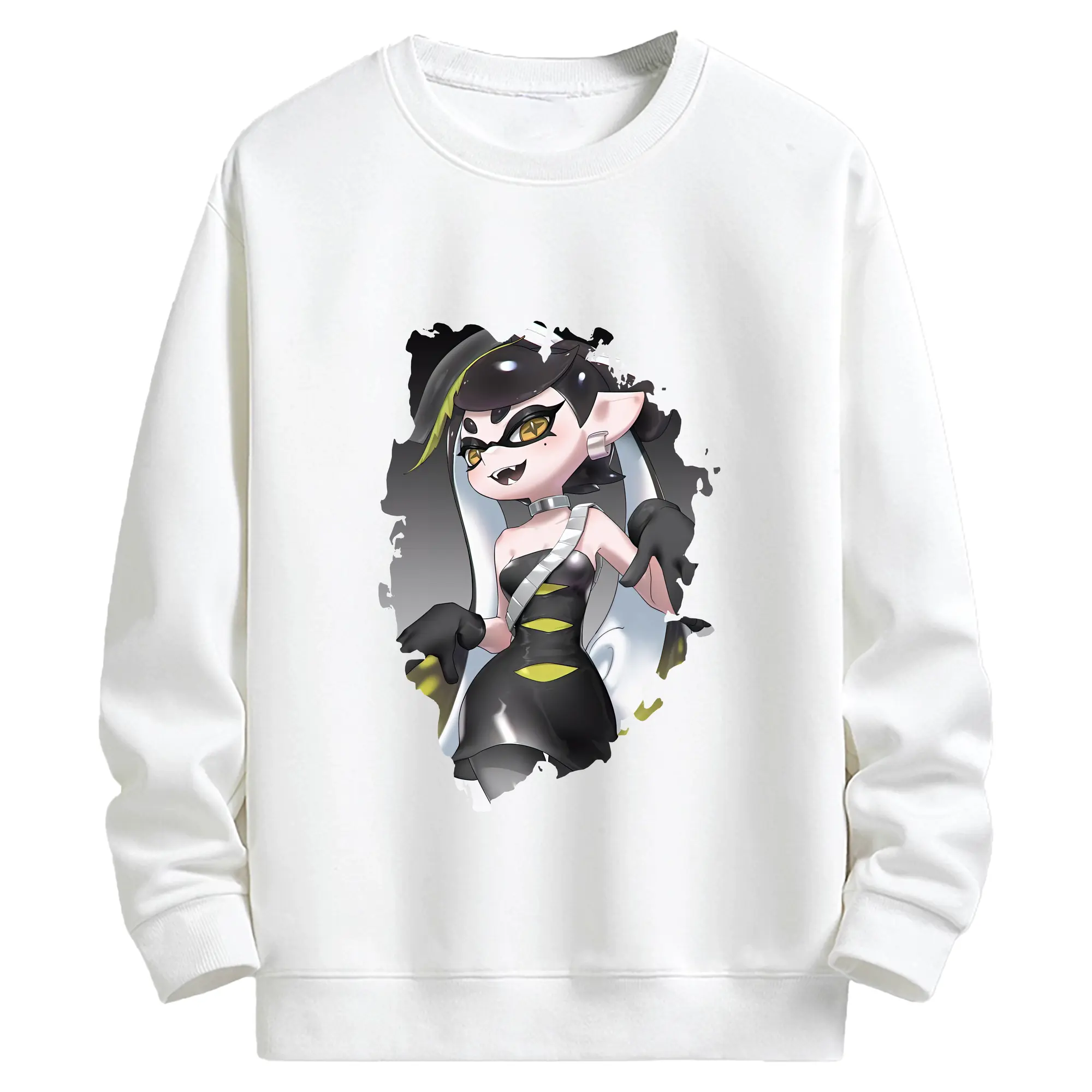 スプラトゥーン グッズ,シオカラーズ アオリ - キッズ クルーネックスウェットシャツ ・ フロントプリント ・ 綿80％ ポリエステル20％ ・ 快適 通学 スポーツ 日常使い お散歩用