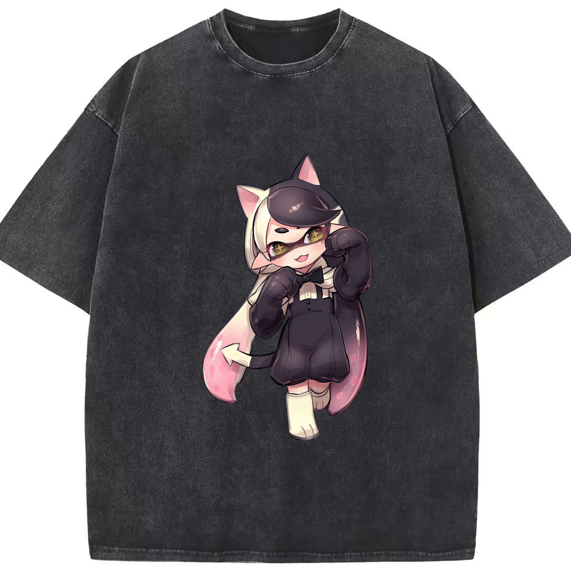 スプラトゥーン グッズ,シオカラーズ アオリ - 綿100％ ヴィンテージ風 半袖Tシャツ ・ フロントプリント ・ 柔らか肌触り ・ 通気性 快適 ・ スポーツ カジュアル 外出用