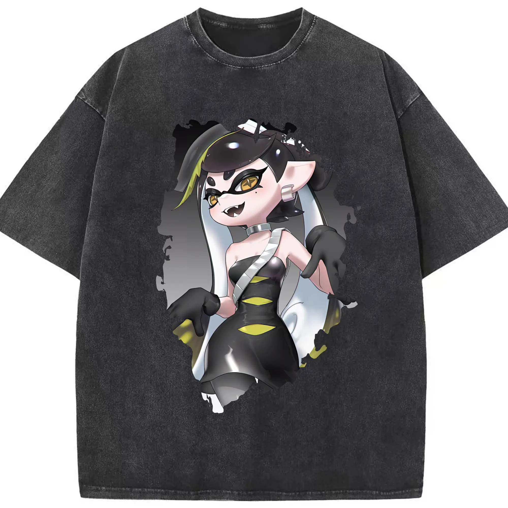 スプラトゥーン グッズ,シオカラーズ アオリ - 綿100％ ヴィンテージ風 半袖Tシャツ ・ フロントプリント ・ 柔らか肌触り ・ 通気性 快適 ・ スポーツ カジュアル 外出用