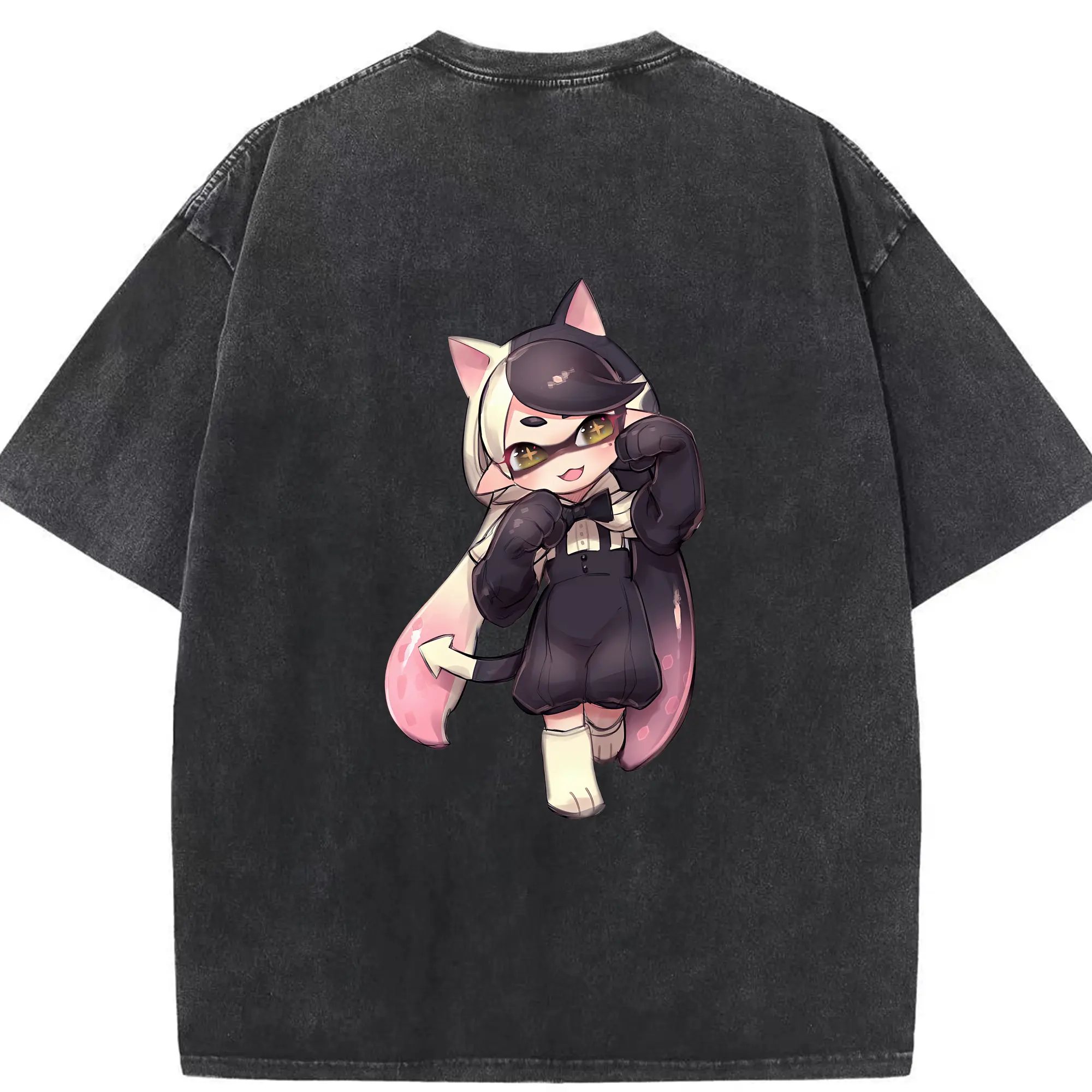 スプラトゥーン グッズ,シオカラーズ アオリ - 綿100％ ヴィンテージ風 半袖Tシャツ ・ 背面プリント ・ 柔らか肌触り ・ 通気性 快適 ・ スポーツ カジュアル 外出用
