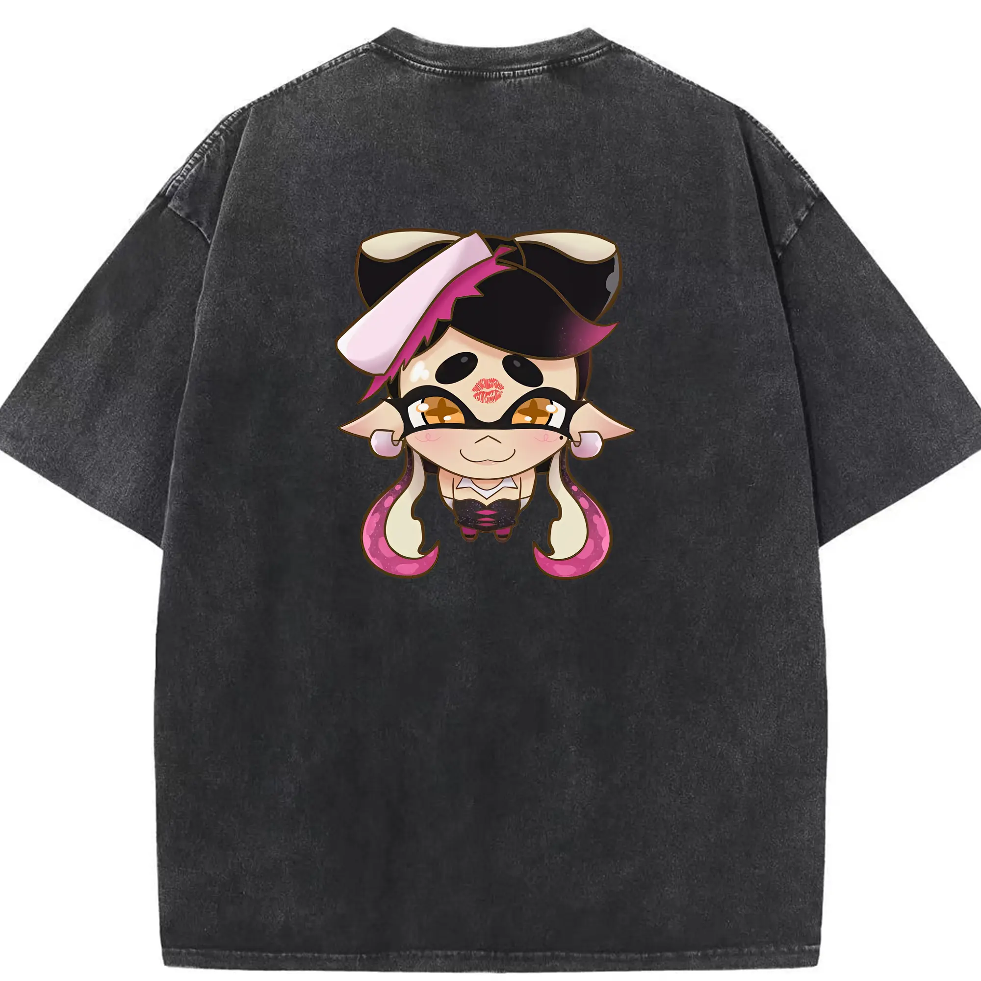 スプラトゥーン グッズ,シオカラーズ アオリ - 綿100％ ヴィンテージ風 半袖Tシャツ ・ 背面プリント ・ 柔らか肌触り ・ 通気性 快適 ・ スポーツ カジュアル 外出用