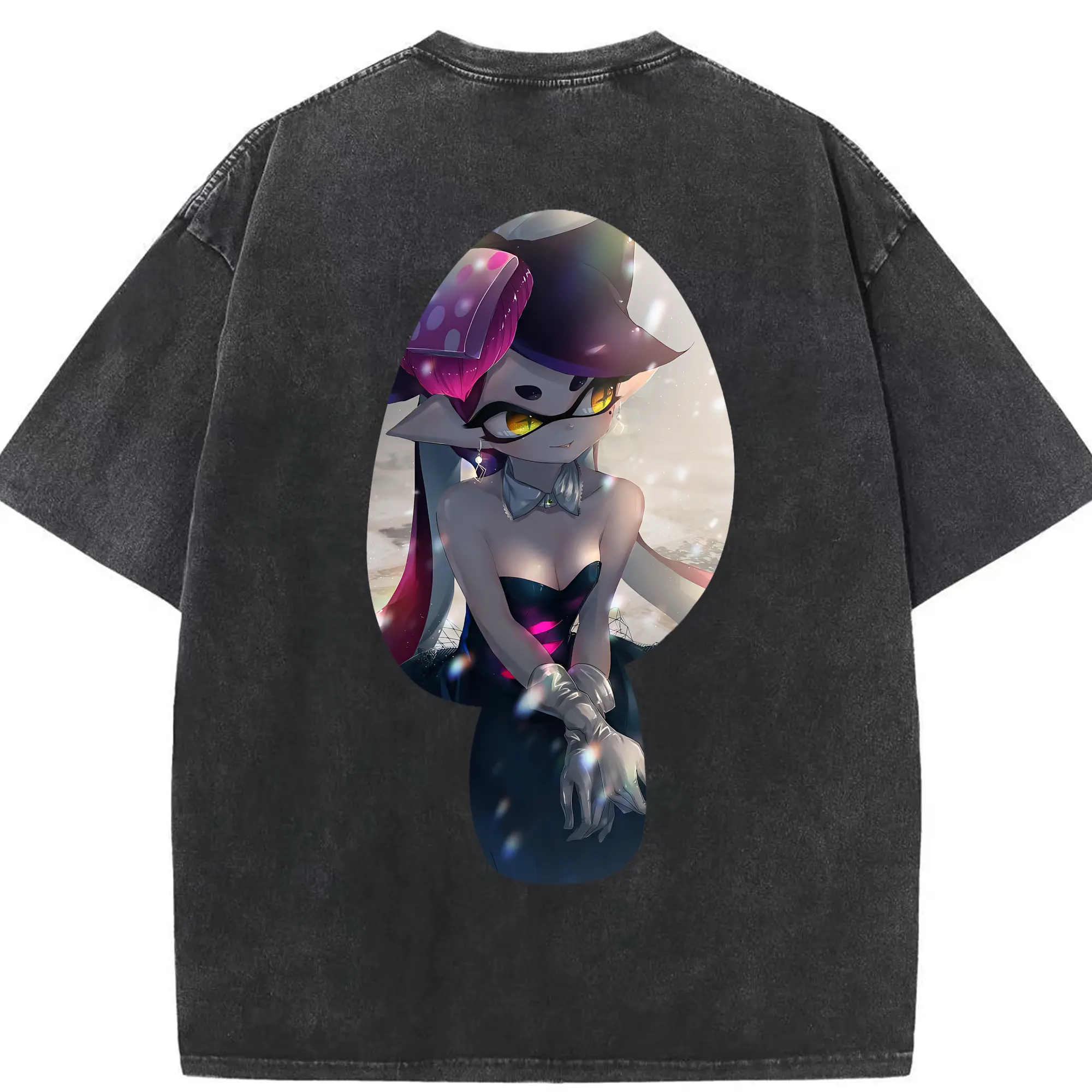 スプラトゥーン グッズ,シオカラーズ アオリ - 綿100％ ヴィンテージ風 半袖Tシャツ ・ 背面プリント ・ 柔らか肌触り ・ 通気性 快適 ・ スポーツ カジュアル 外出用