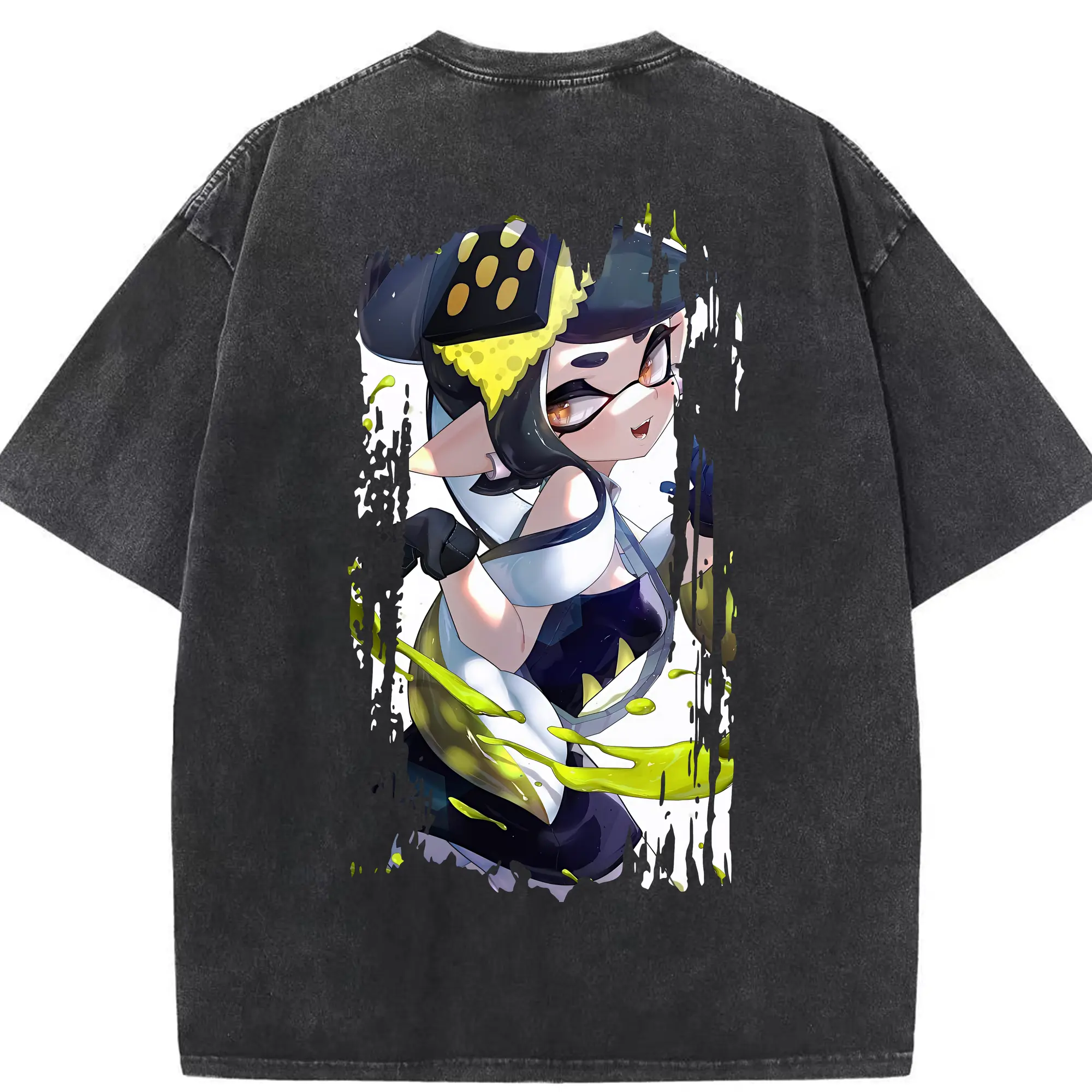スプラトゥーン グッズ,シオカラーズ アオリ - 綿100％ ヴィンテージ風 半袖Tシャツ ・ 背面プリント ・ 柔らか肌触り ・ 通気性 快適 ・ スポーツ カジュアル 外出用