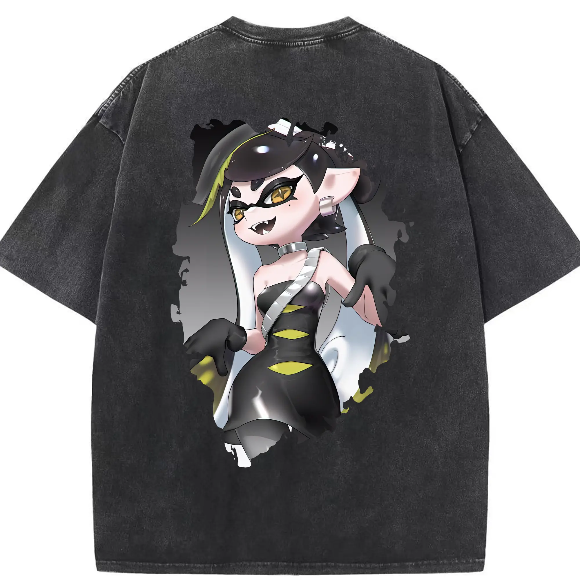 スプラトゥーン グッズ,シオカラーズ アオリ - 綿100％ ヴィンテージ風 半袖Tシャツ ・ 背面プリント ・ 柔らか肌触り ・ 通気性 快適 ・ スポーツ カジュアル 外出用