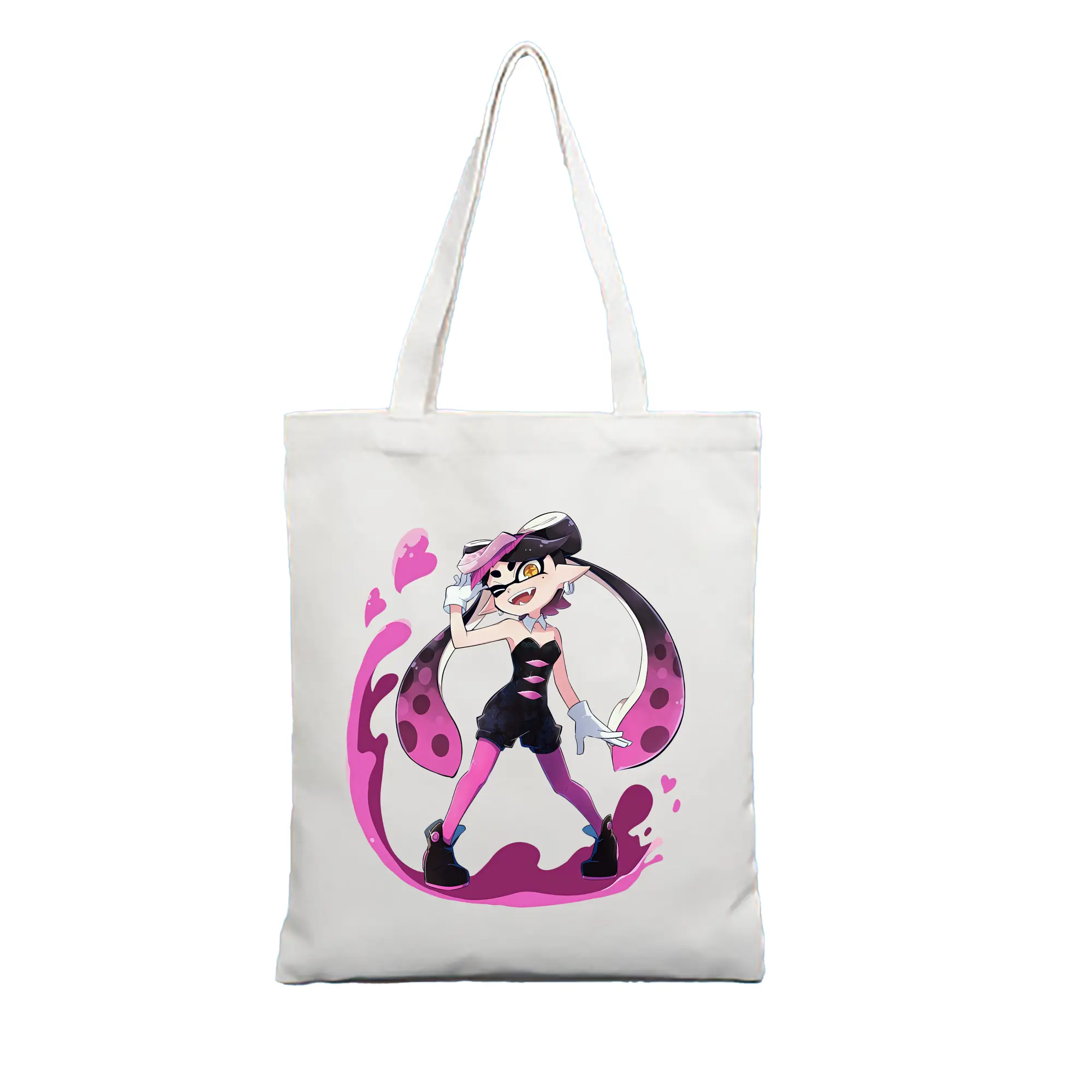 スプラトゥーン グッズ,シオカラーズ アオリ - 縦型キャンバス手提げバッグ（トートバッグ） ・ キャンバス素材 ・ ショッピング用 ・ 軽量 丈夫 お手入れ簡単