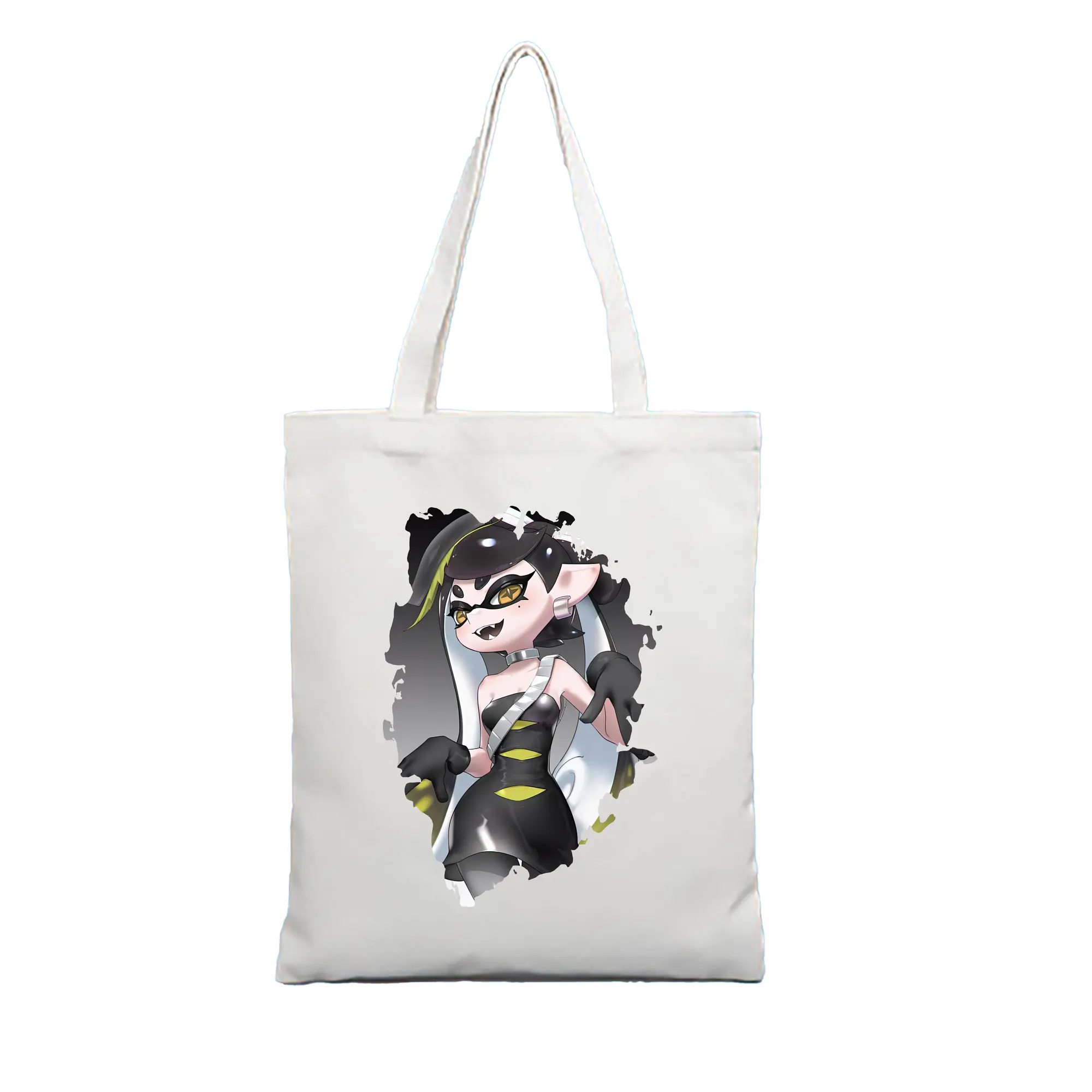 スプラトゥーン グッズ,シオカラーズ アオリ - 縦型キャンバス手提げバッグ（トートバッグ） ・ キャンバス素材 ・ ショッピング用 ・ 軽量 丈夫 お手入れ簡単