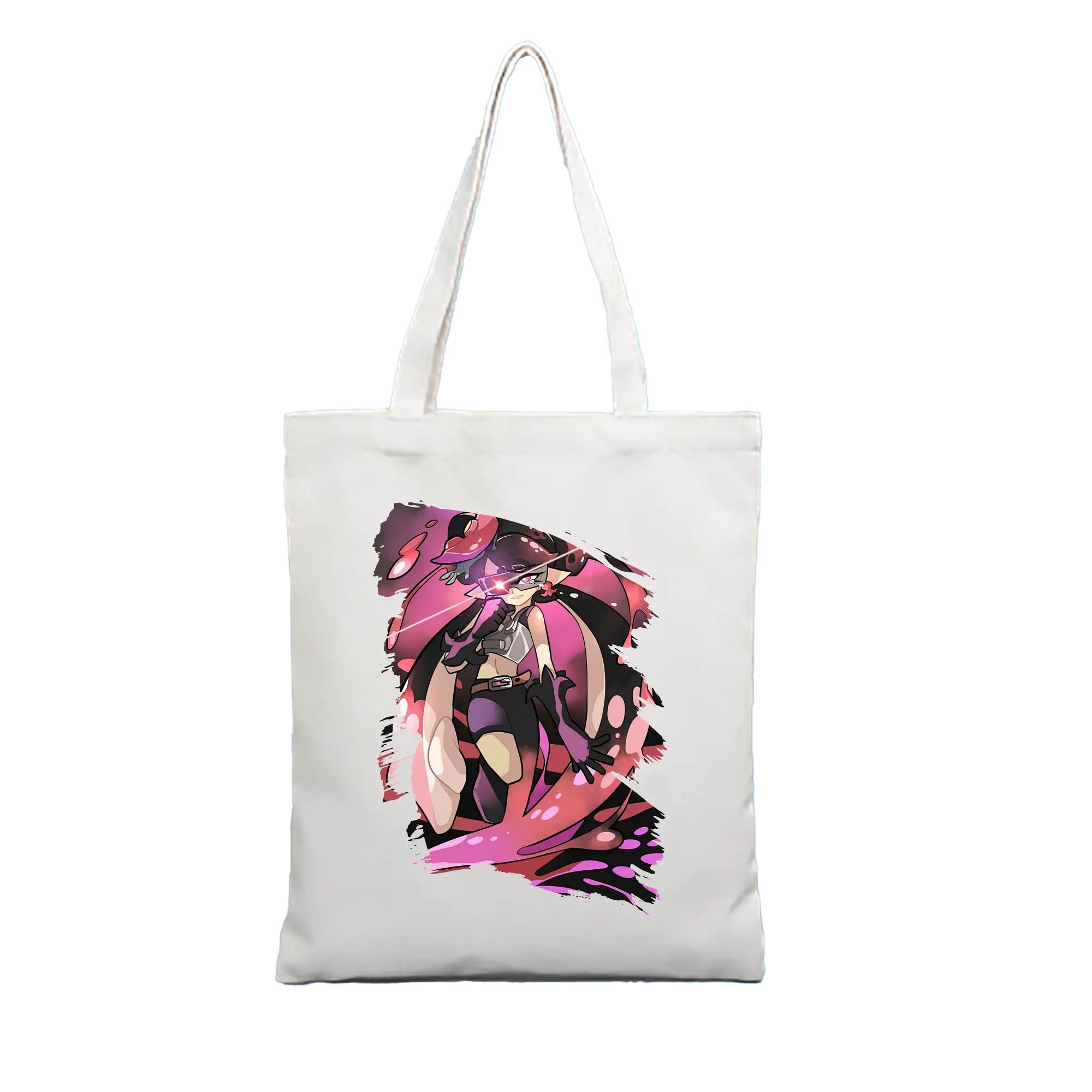 スプラトゥーン グッズ,シオカラーズ アオリ - 縦型キャンバス手提げバッグ（トートバッグ） ・ キャンバス素材 ・ ショッピング用 ・ 軽量 丈夫 お手入れ簡単