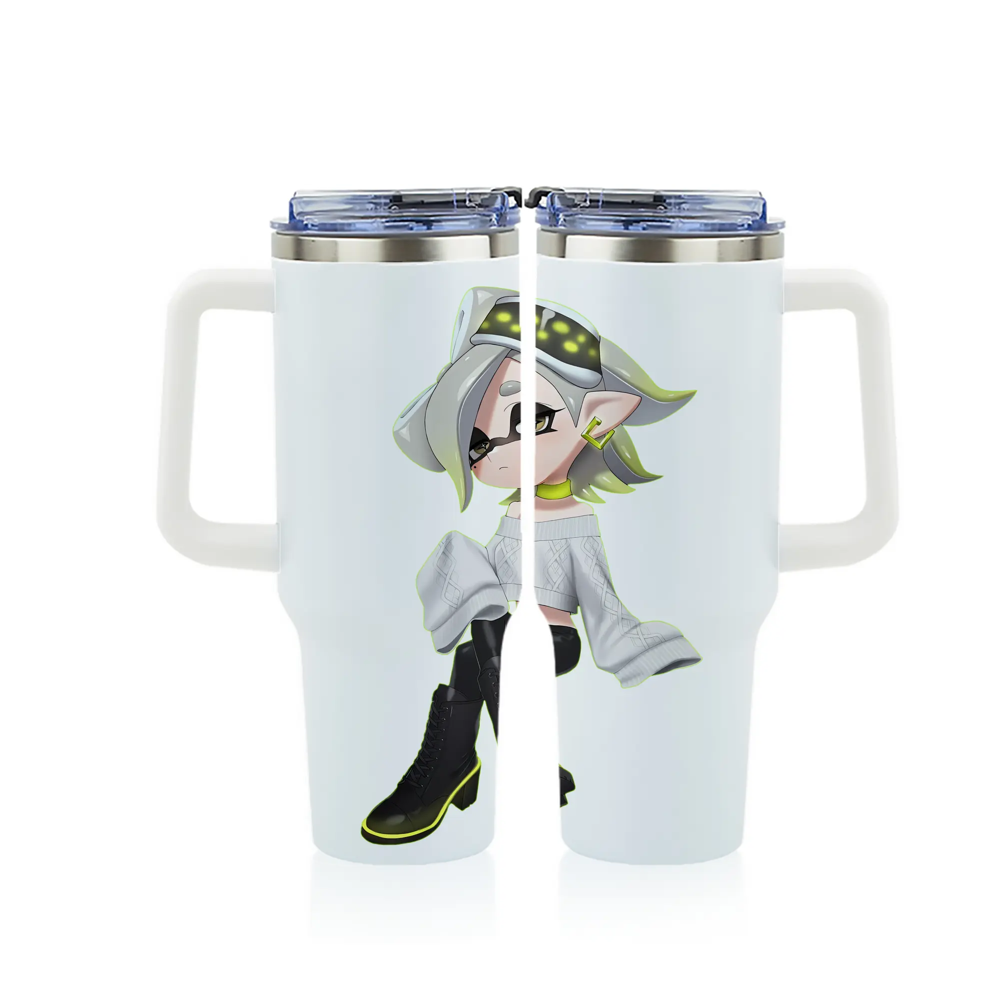 スプラトゥーン グッズ,シオカラーズ ホタル - 1200mL フルプリント車用タンブラー ・ 304ステンレス 内側 ・ 201ステンレス 外側 ・ 保温 保冷 ・ 通勤 ドライブ アウトドア用