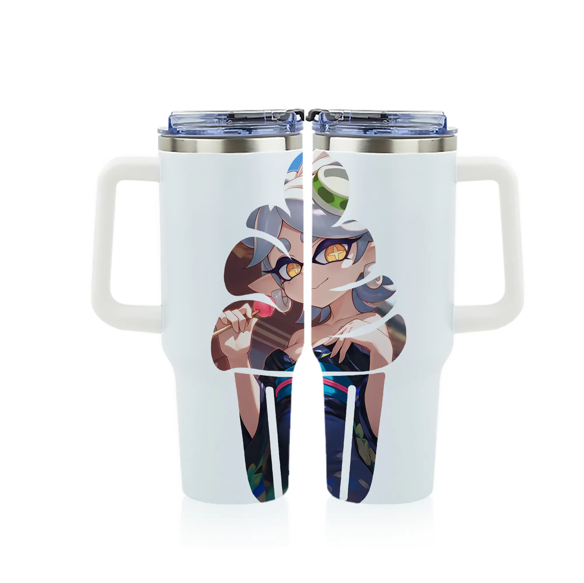 スプラトゥーン グッズ,シオカラーズ ホタル - 1200mL フルプリント車用タンブラー ・ 304ステンレス 内側 ・ 201ステンレス 外側 ・ 保温 保冷 ・ 通勤 ドライブ アウトドア用