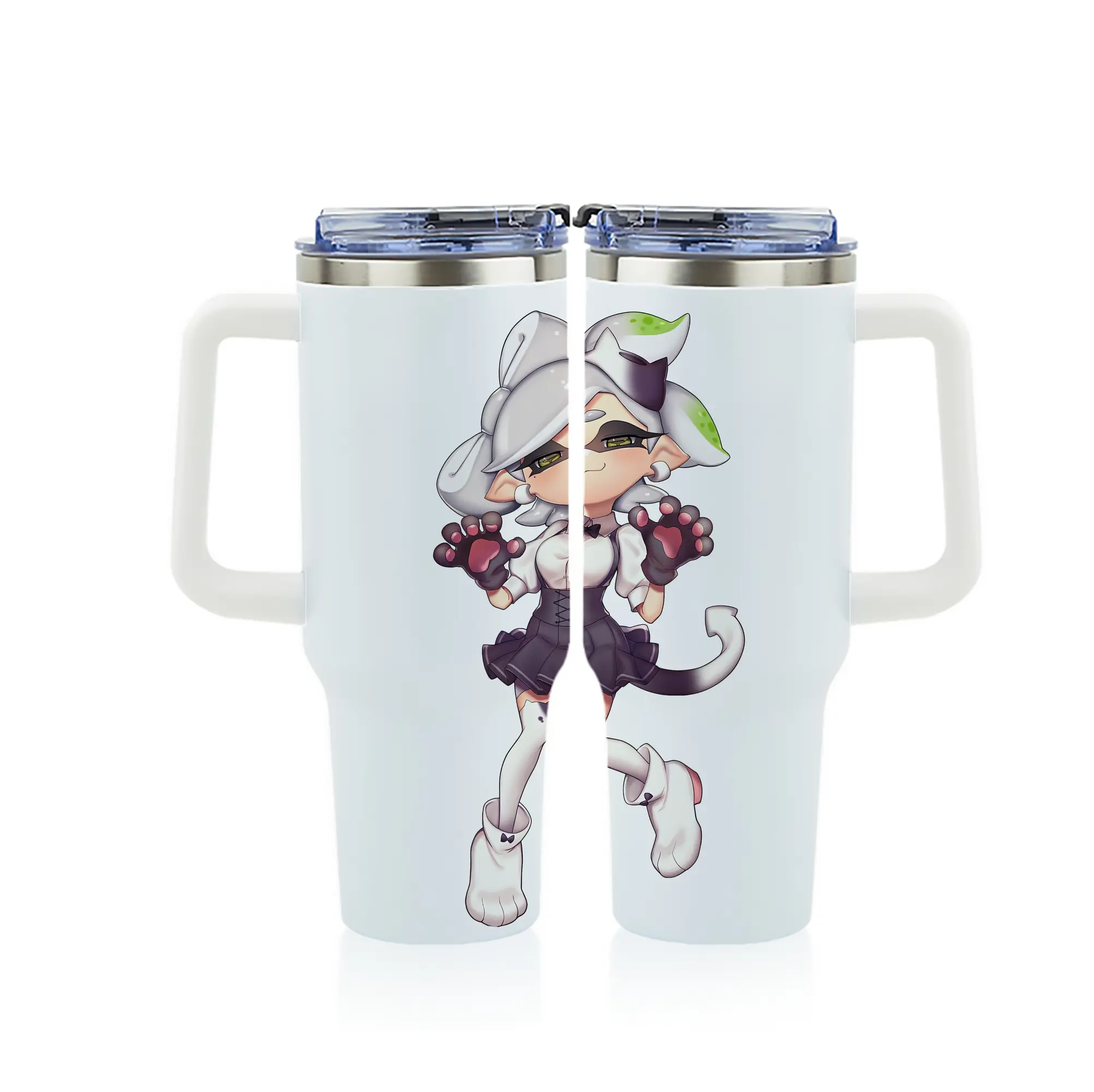 スプラトゥーン グッズ,シオカラーズ ホタル - 1200mL フルプリント車用タンブラー ・ 304ステンレス 内側 ・ 201ステンレス 外側 ・ 保温 保冷 ・ 通勤 ドライブ アウトドア用