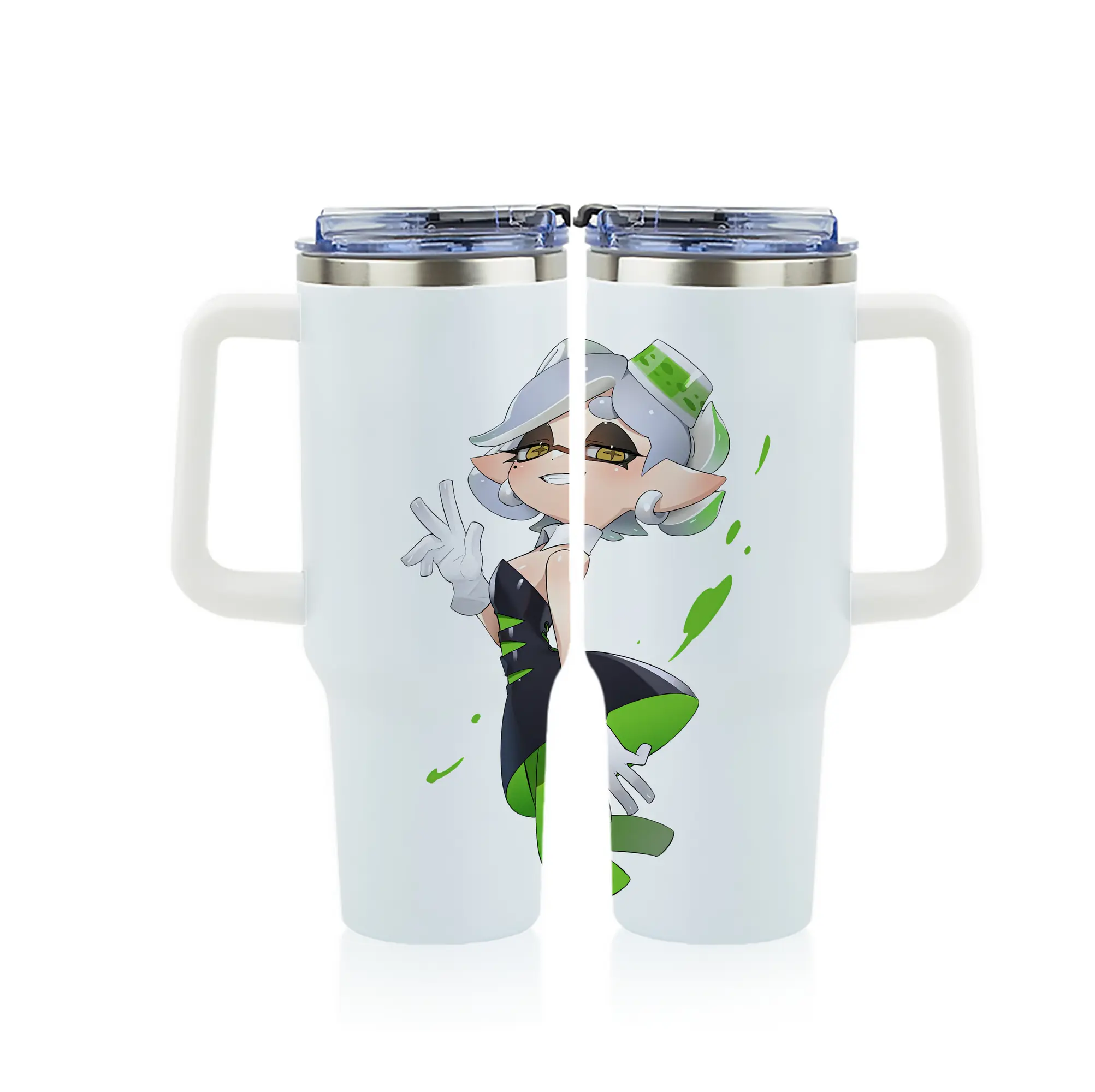 スプラトゥーン グッズ,シオカラーズ ホタル - 1200mL フルプリント車用タンブラー ・ 304ステンレス 内側 ・ 201ステンレス 外側 ・ 保温 保冷 ・ 通勤 ドライブ アウトドア用